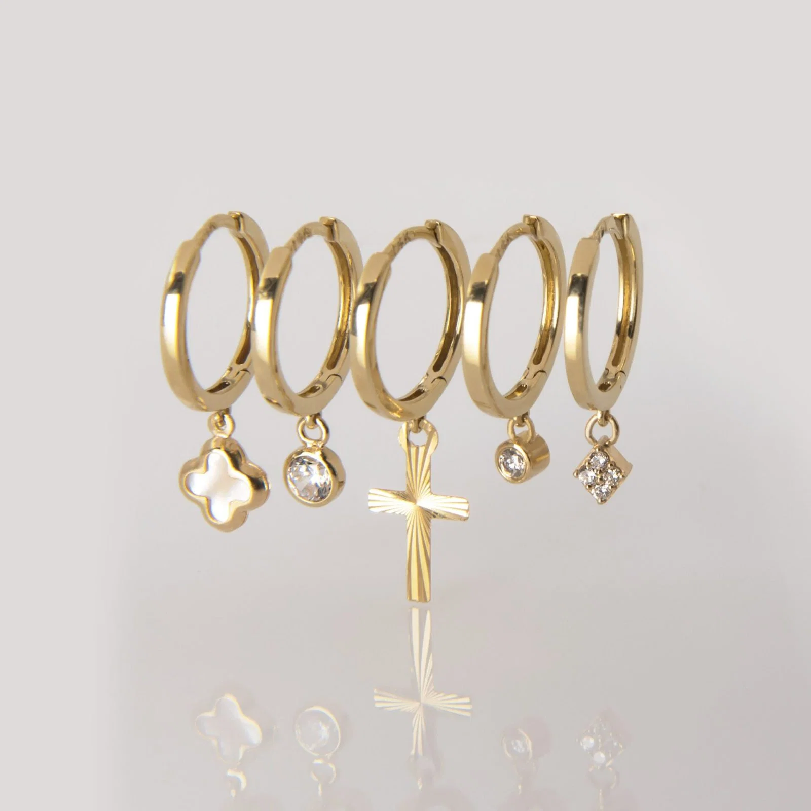 Diamond Hoop Earrings — additional product image 8 from AntEva Crafts
