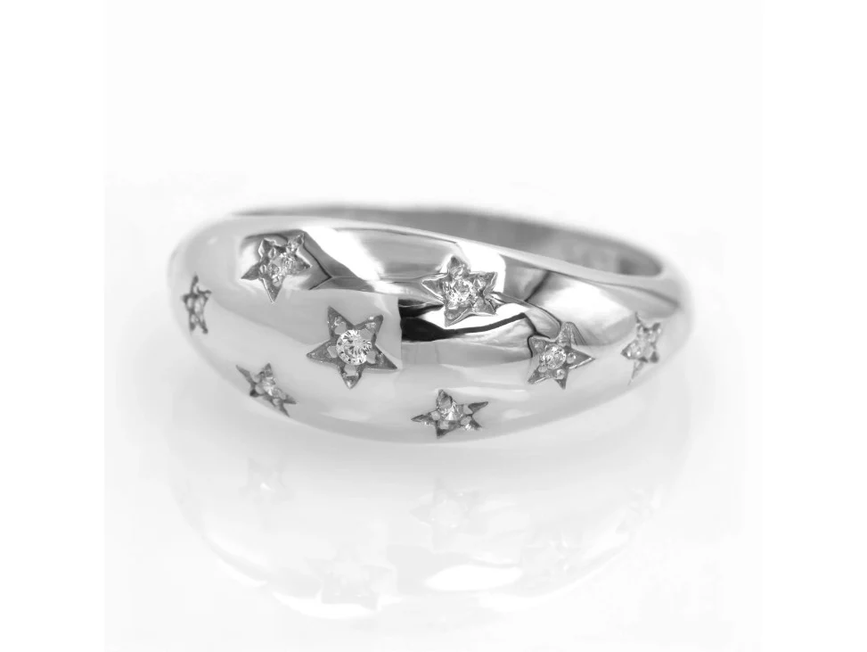 Diamond Starburst Ring with 9 Stones — additional product image 7 from AntEva Crafts