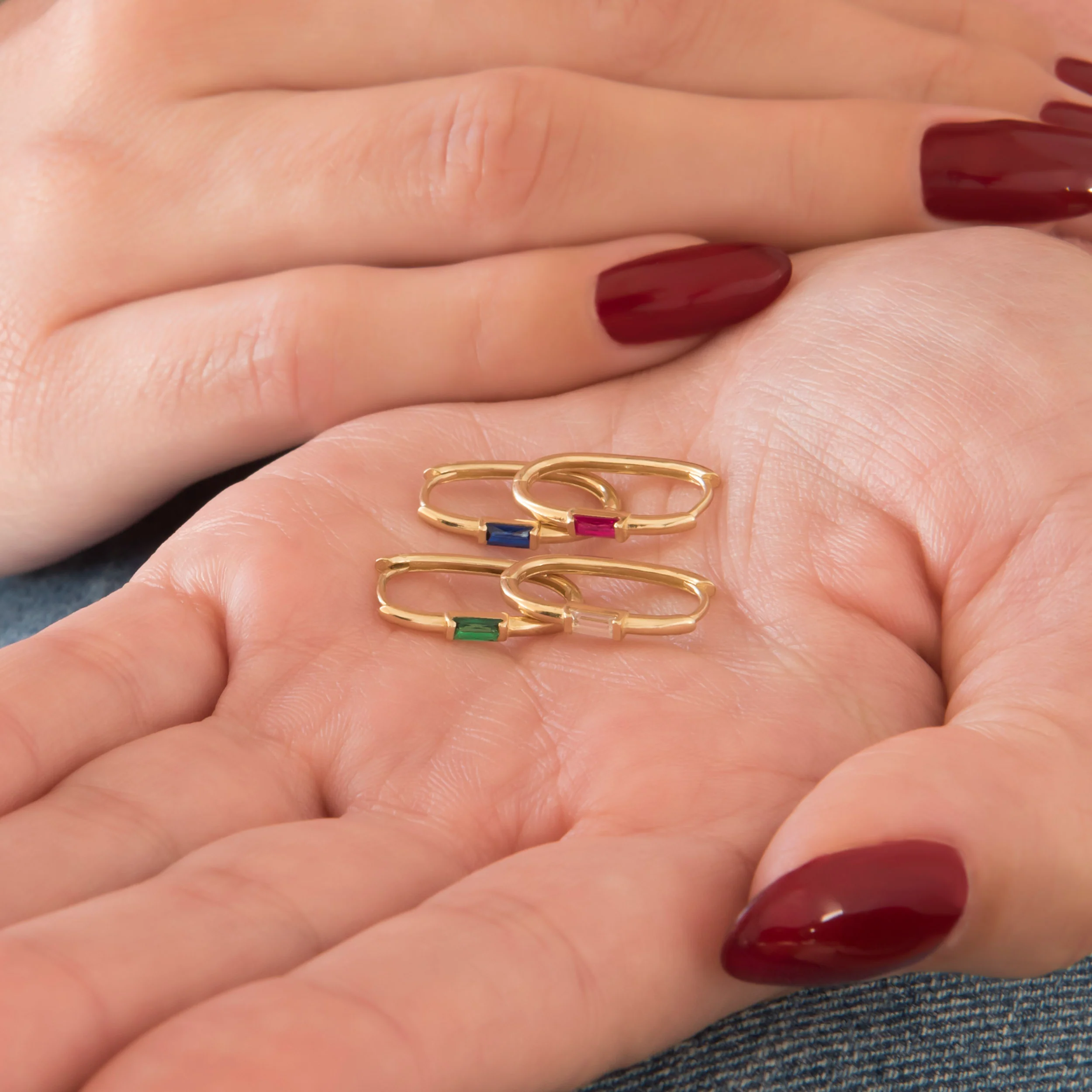 Baguette Paperclip Earrings — additional product image 4 from AntEva Crafts