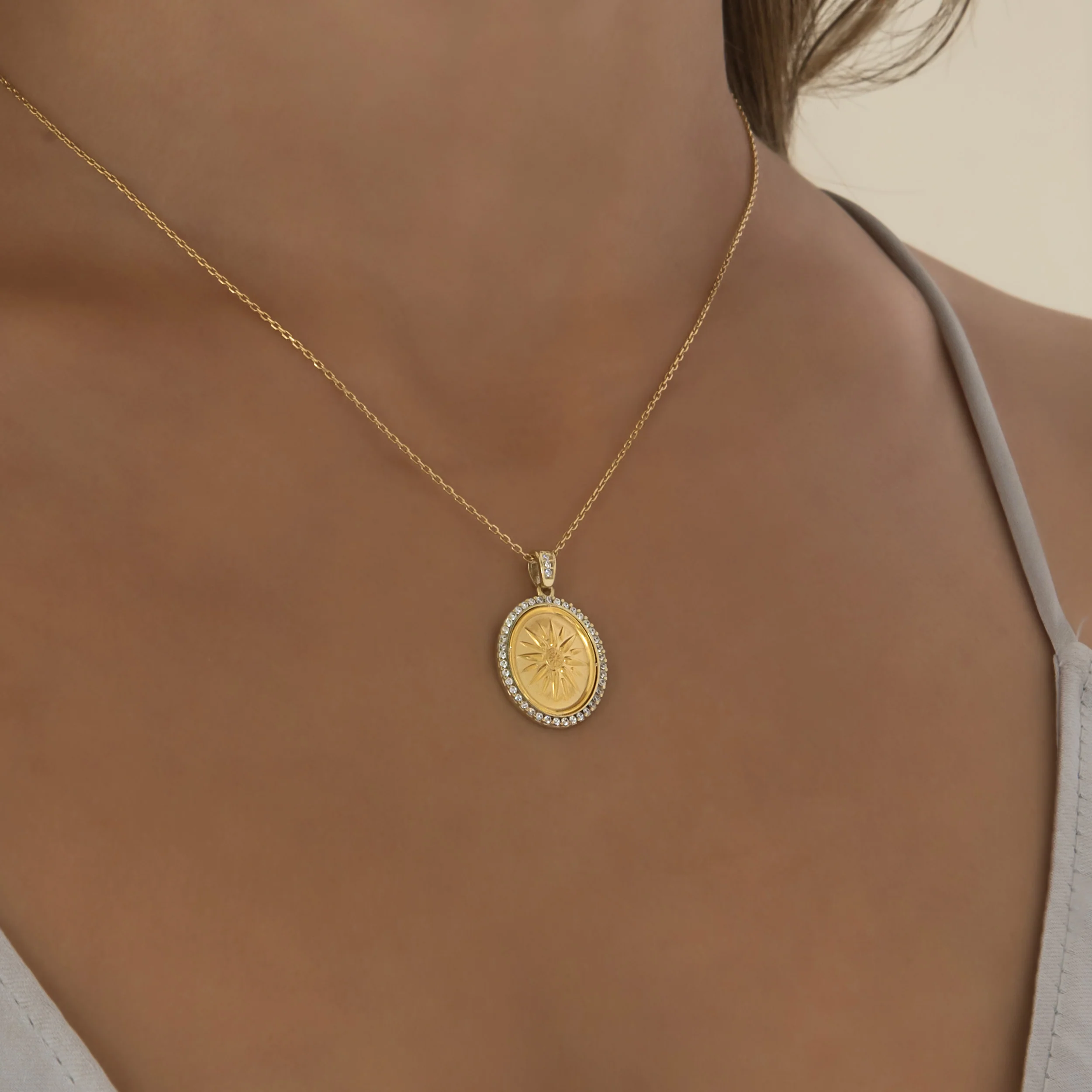 Oval Vergina Sun Gemstone Pendant — additional product image 2 from AntEva Crafts