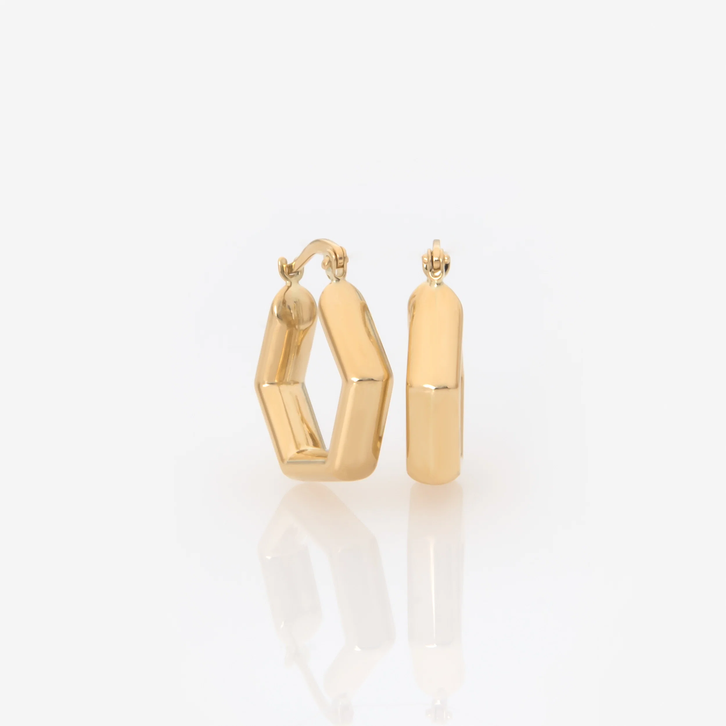 Hexagon Geometry Hoop Earrings — additional product image 3 from AntEva Crafts