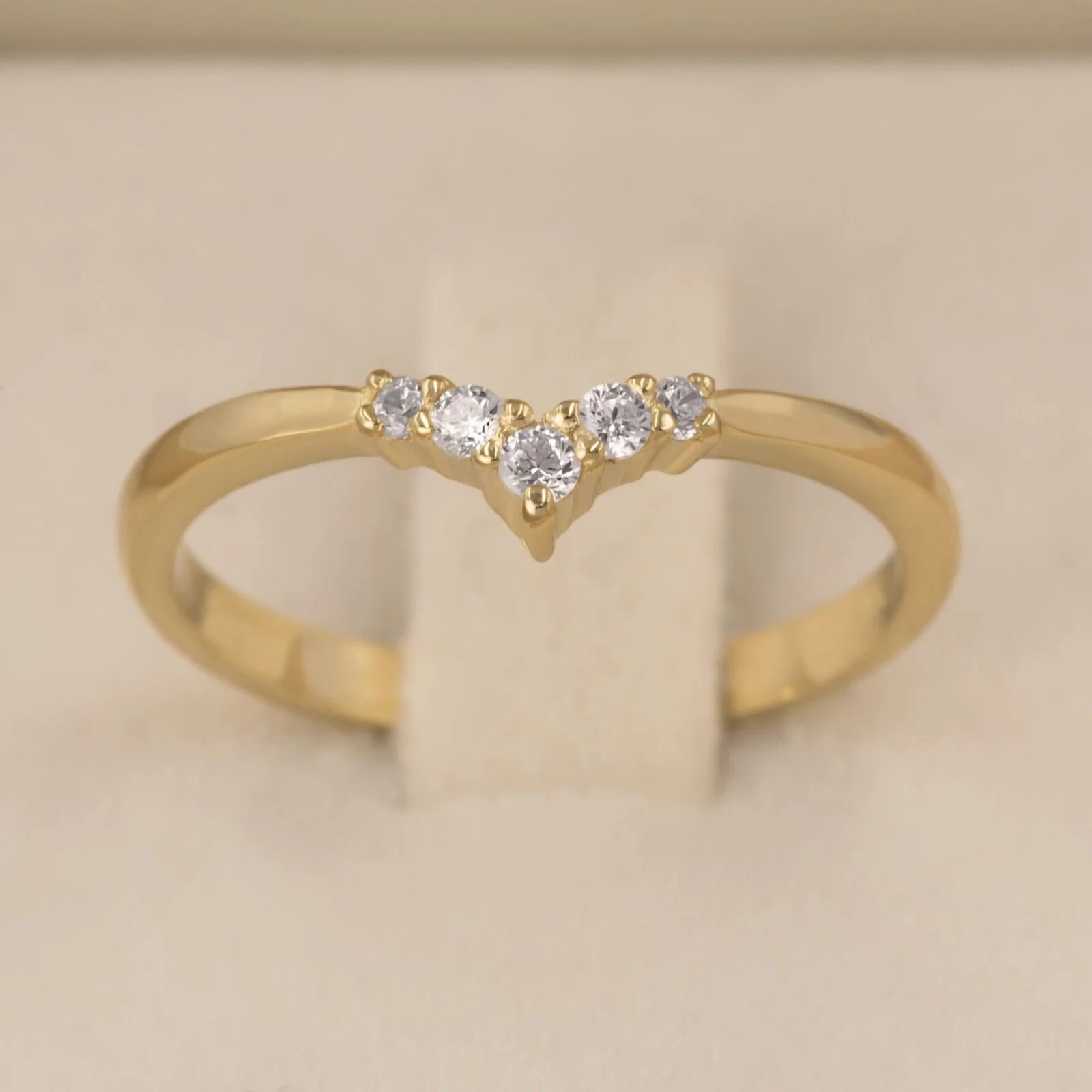Diamond Chevron Ring with 5 Diamonds — additional product image 8 from AntEva Crafts