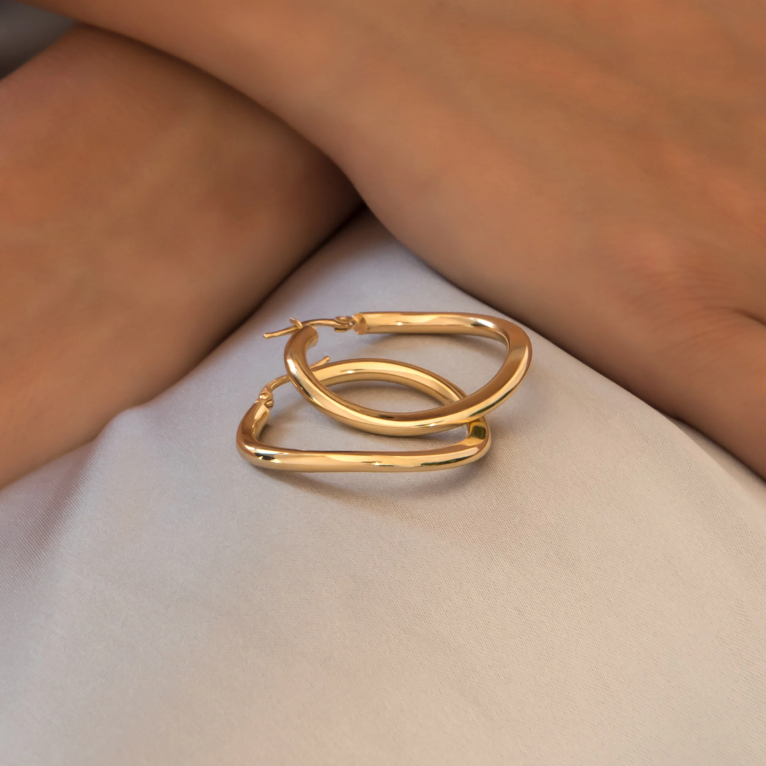 Wavy Round Hoop Earrings — additional product image 4 from AntEva Crafts