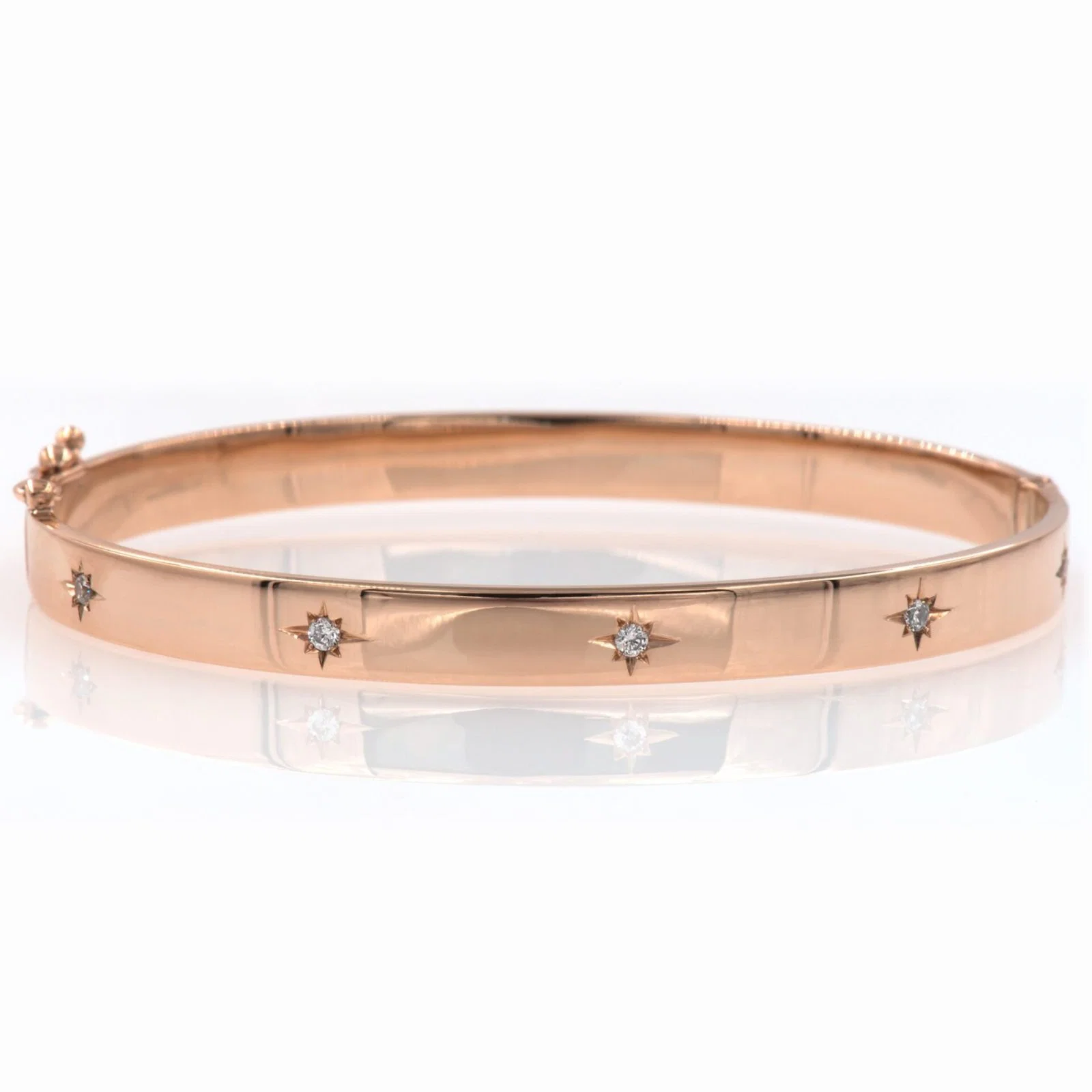 Diamond North Star Hinged Bracelet with 5 gems — additional product image 7 from AntEva Crafts