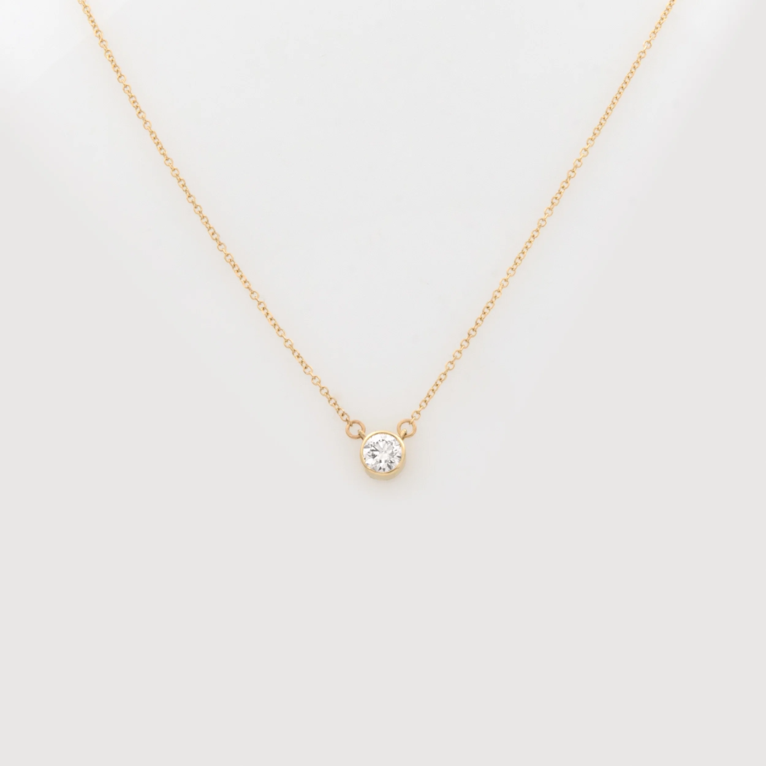 Diamond Solitaire Necklace with Excelent cut Round Lab Grown Diamond — additional product image 3 from AntEva Crafts