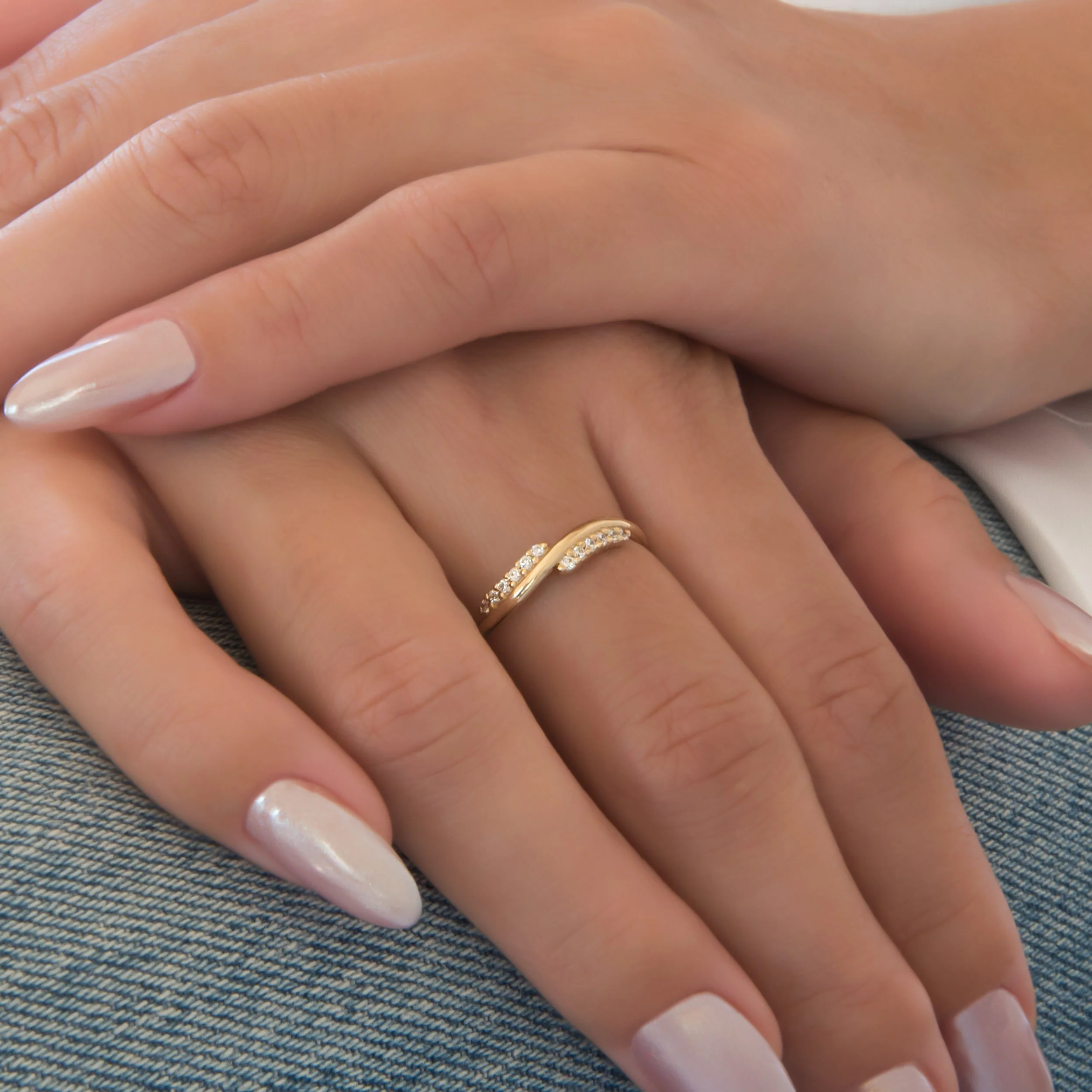 Twisted Bypass Gemstone Ring — additional product image 4 from AntEva Crafts