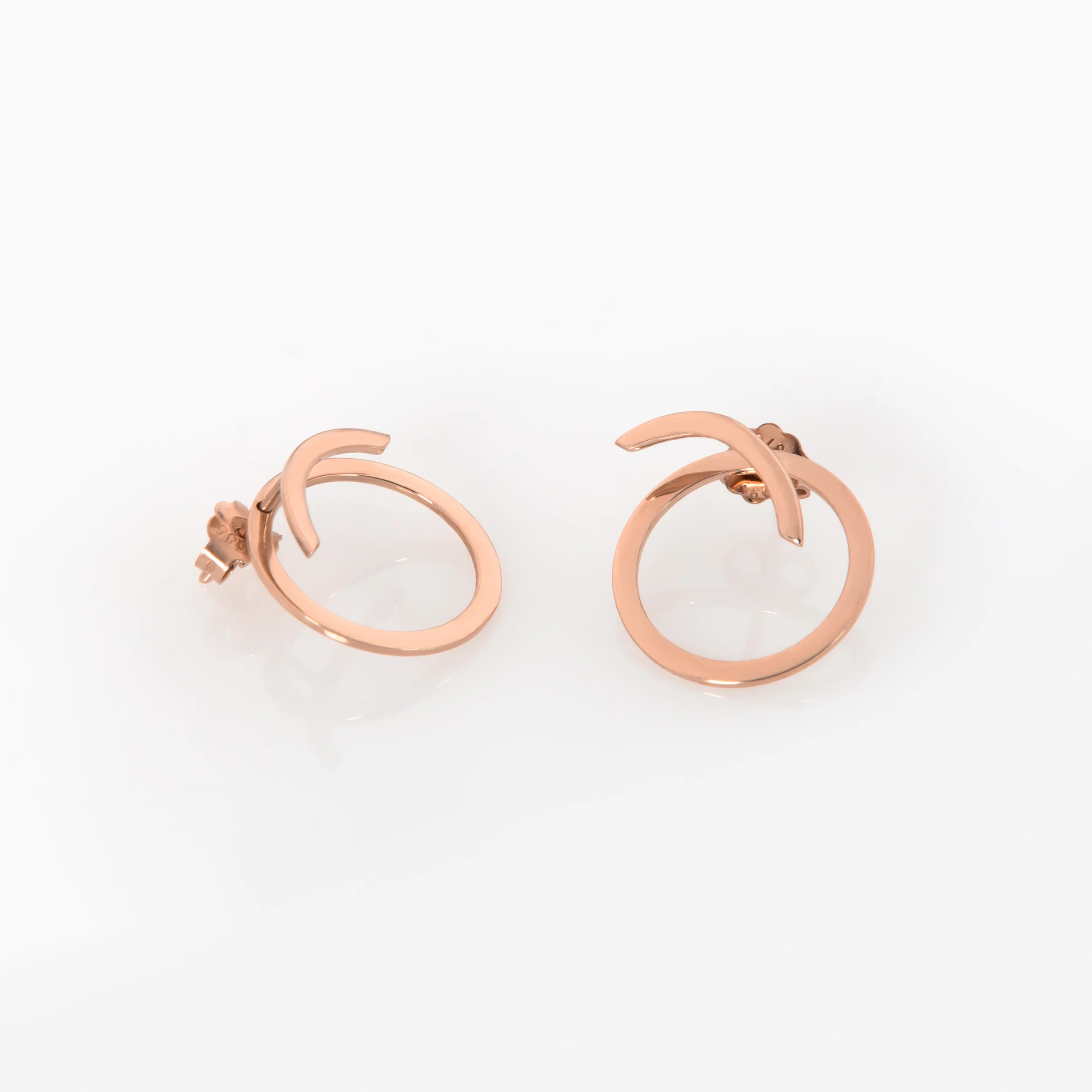 Gold Circle Ear Jacket Studs — additional product image 5 from AntEva Crafts