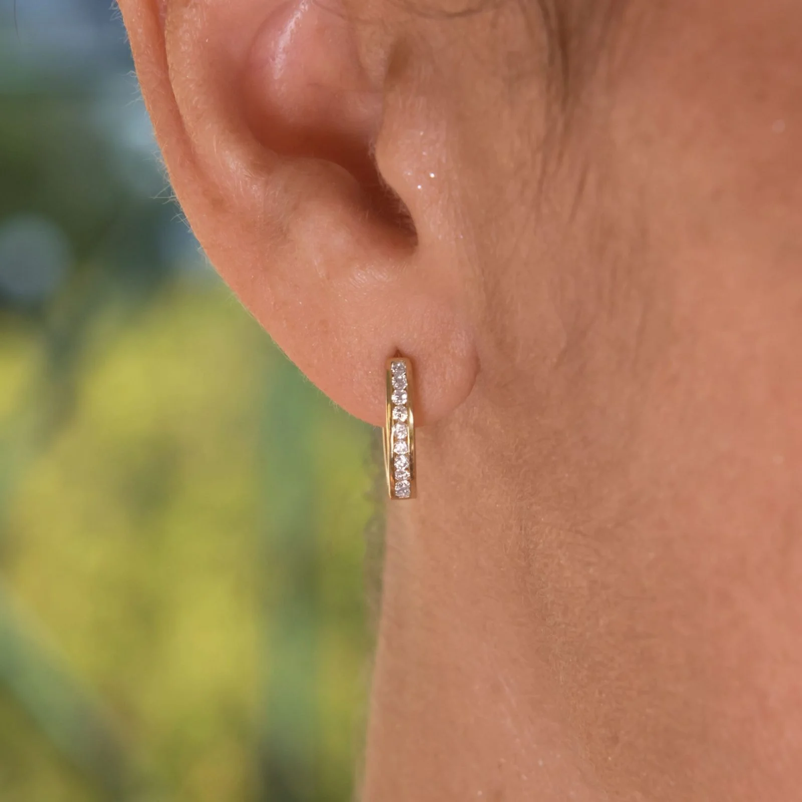 Mini Hoop Gemstone Earrings — additional product image 2 from AntEva Crafts
