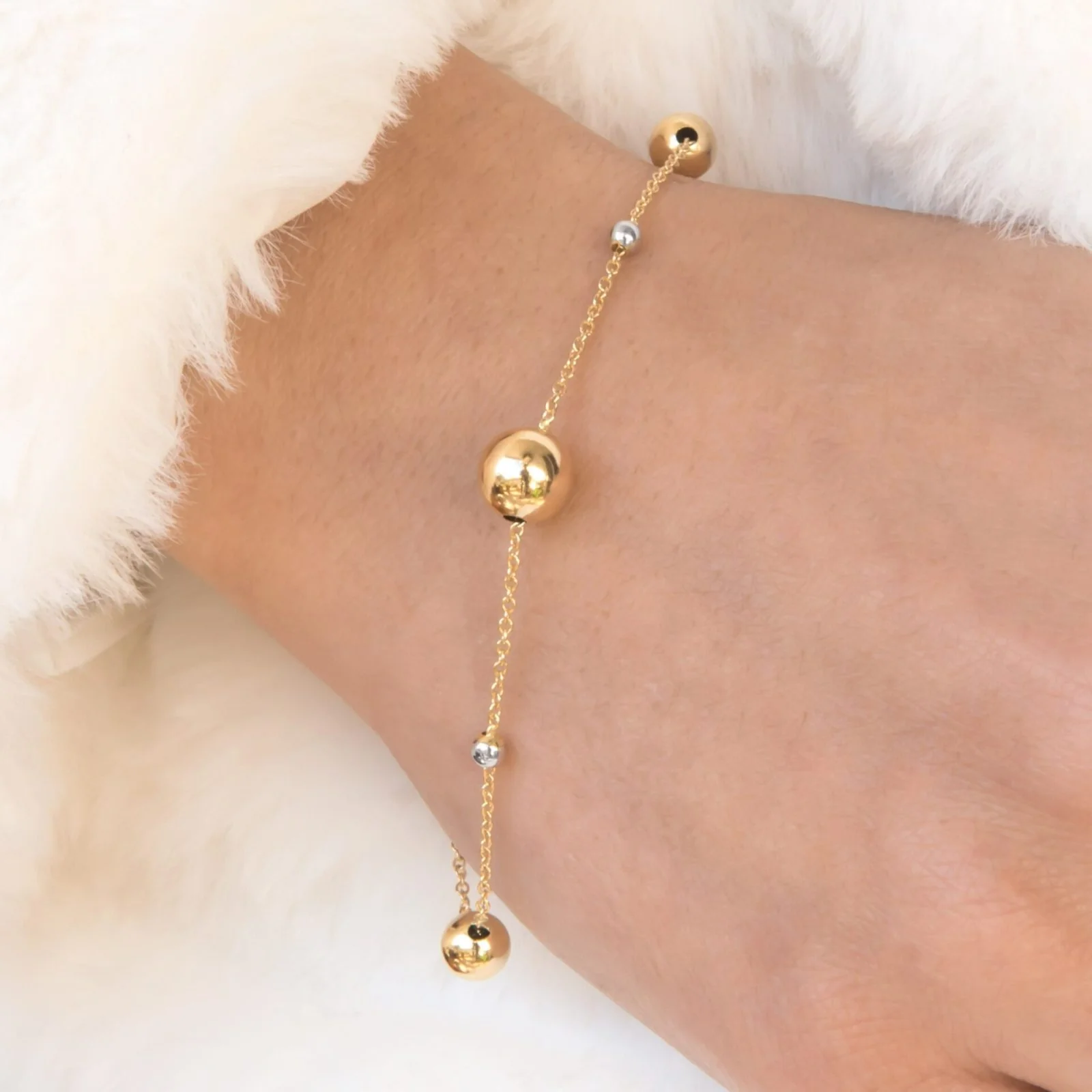 Beaded Two-Tone Ball Bracelet — additional product image 3 from AntEva Crafts