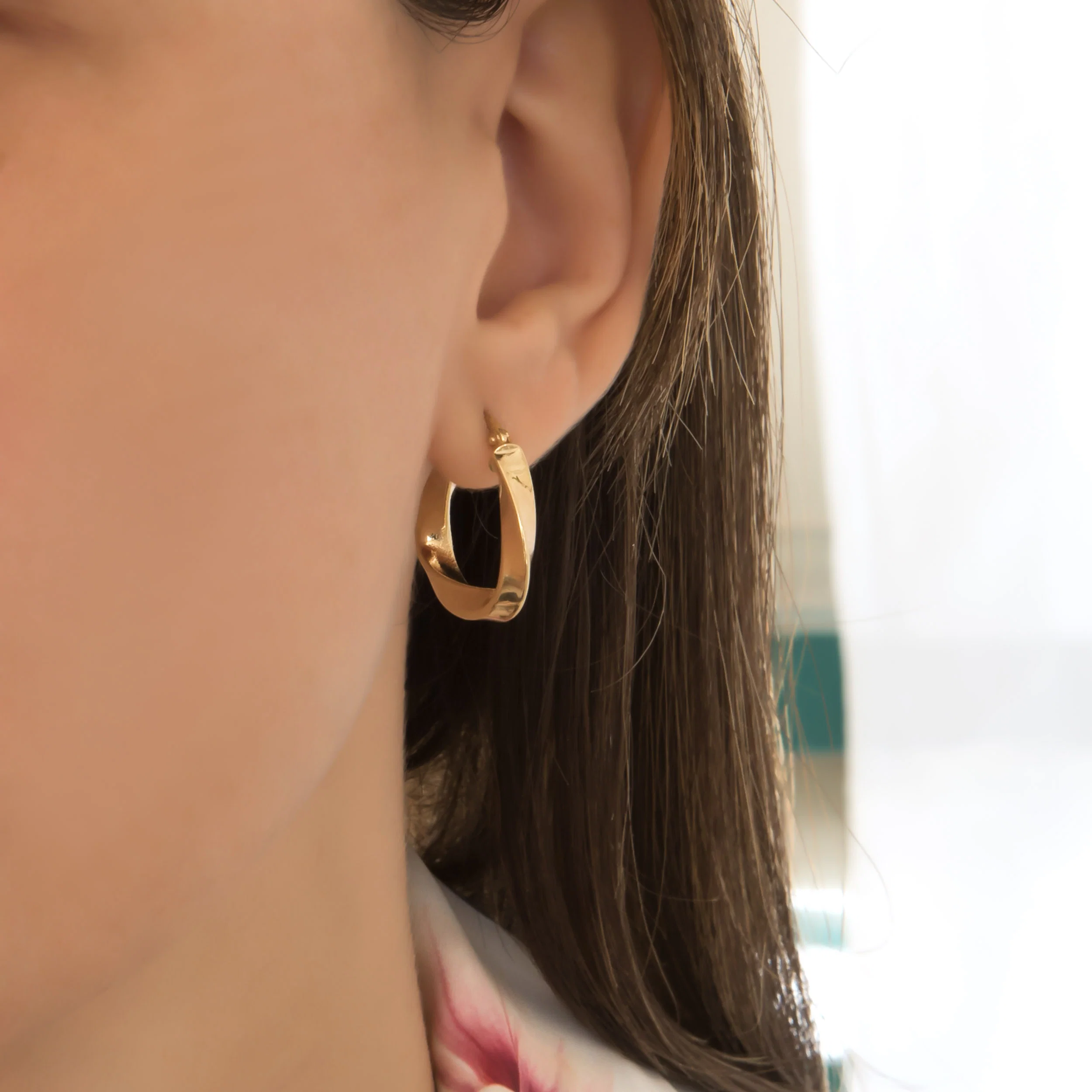 Oval Mobius Hoop Earrings — additional product image 2 from AntEva Crafts