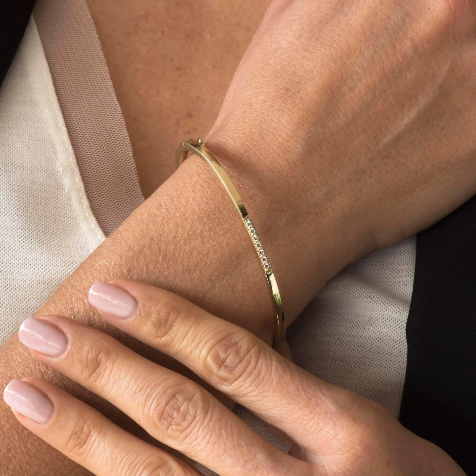 Diamond Gold Bangle — additional product image 2 from AntEva Crafts