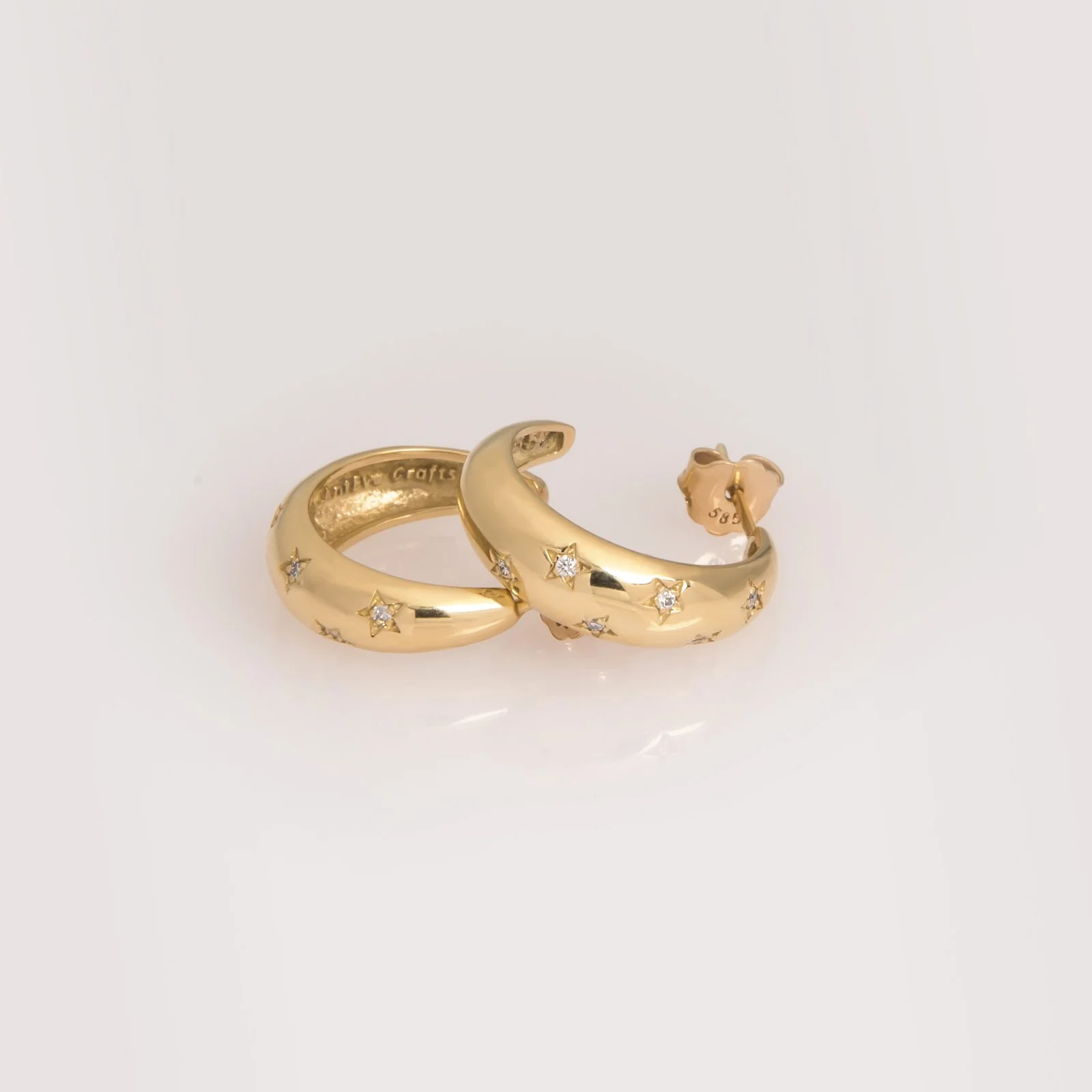 Starburst Diamond Hoop Earrings — additional product image 3 from AntEva Crafts