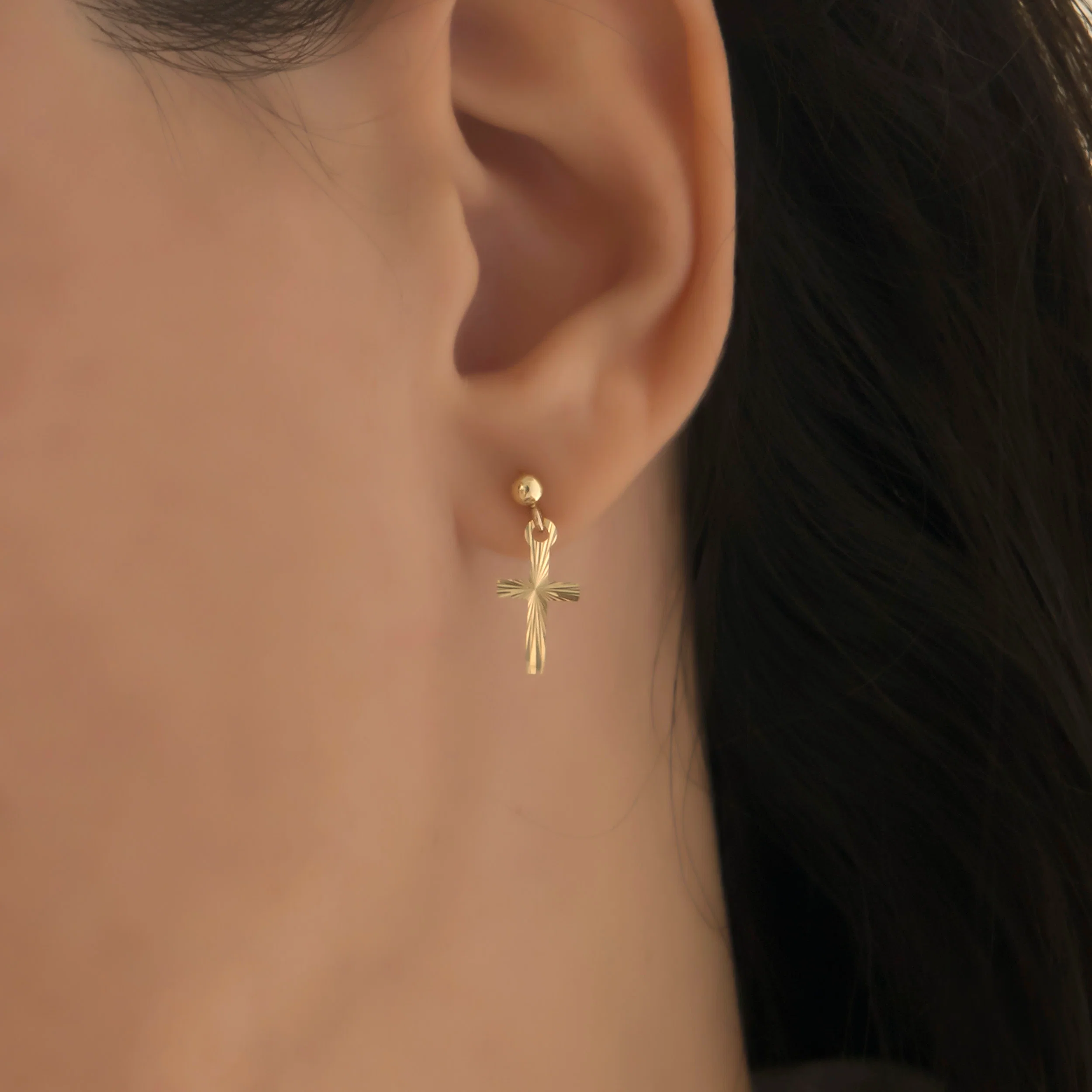 Refined Cross Gold Drops — additional product image 2 from AntEva Crafts