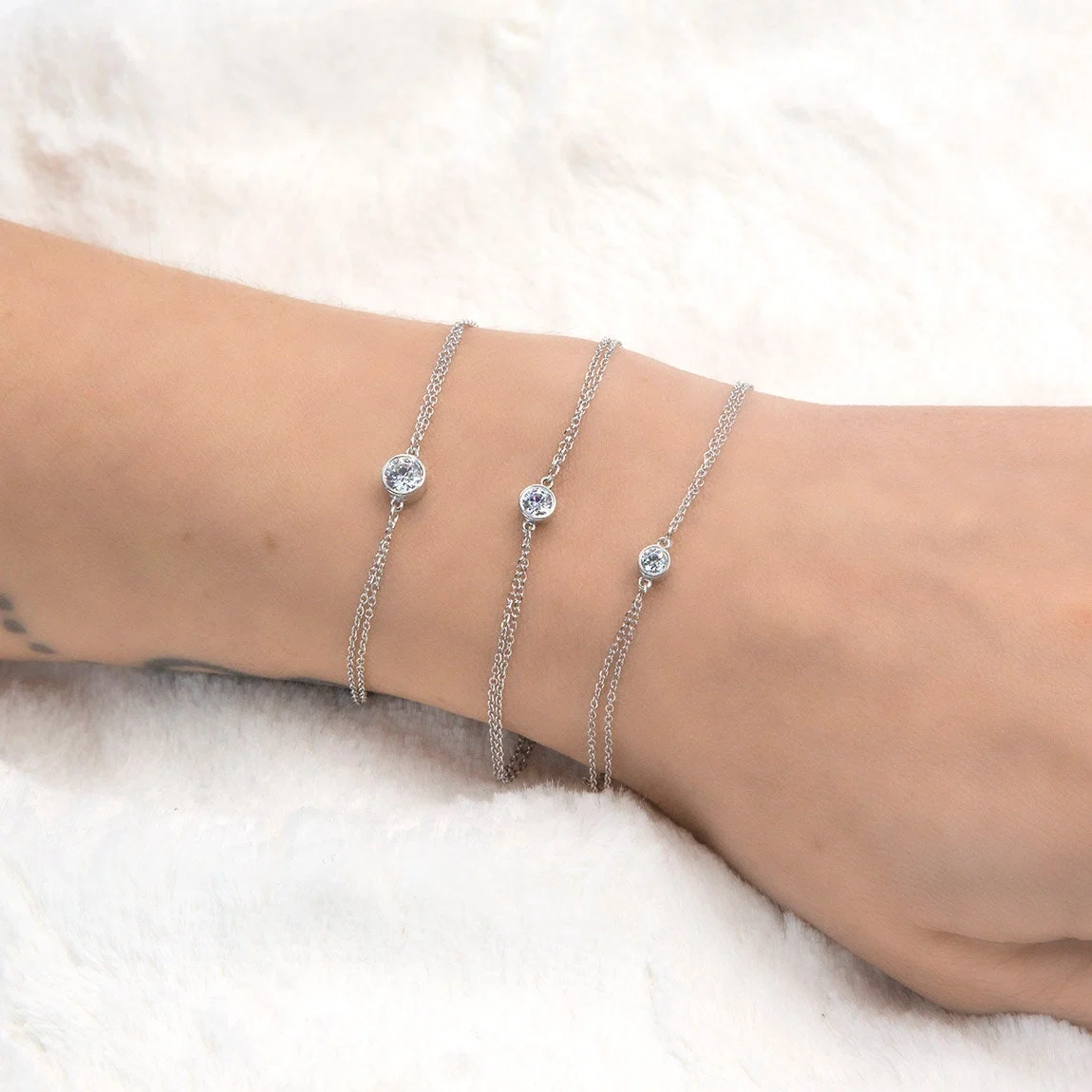 Diamond Solitaire Chain Bracelet — additional product image 9 from AntEva Crafts
