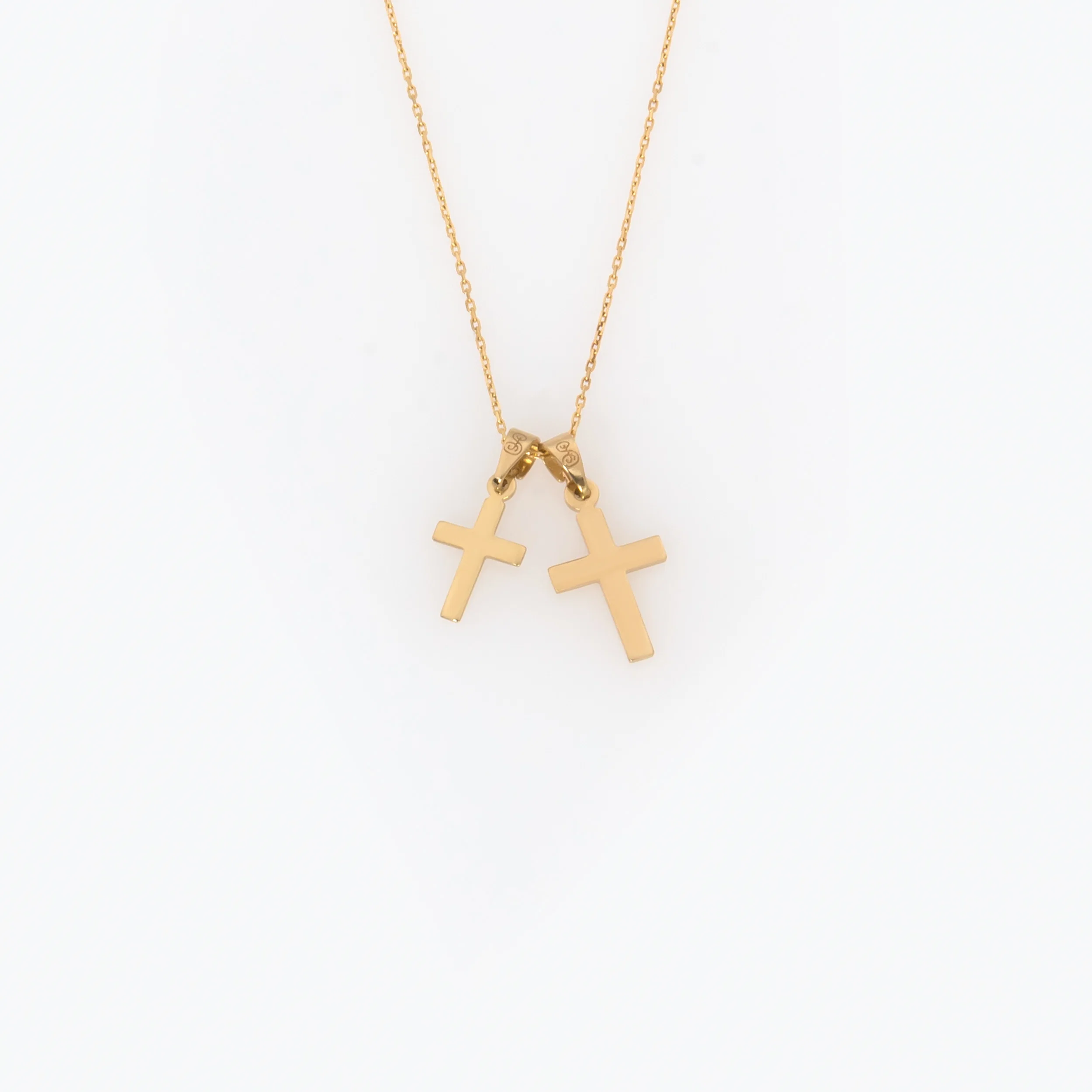 Dainty Solid Gold Cross Necklace Double-Sided Pendant — additional product image 4 from AntEva Crafts