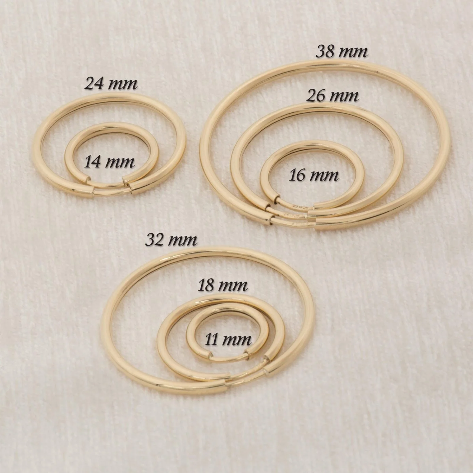 Classic Hoop Earrings in 3 Sizes — additional product image 6 from AntEva Crafts
