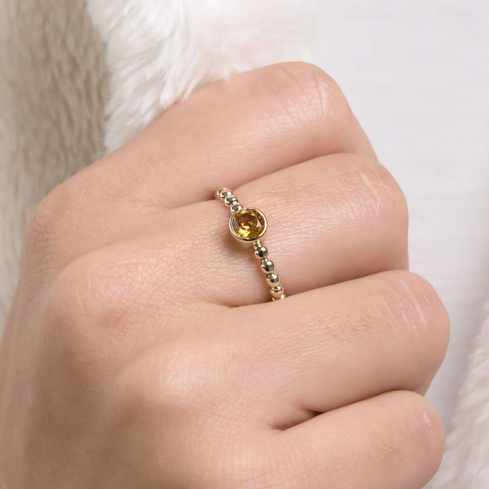 Solitaire Beaded Birthstone Ring — additional product image 3 from AntEva Crafts