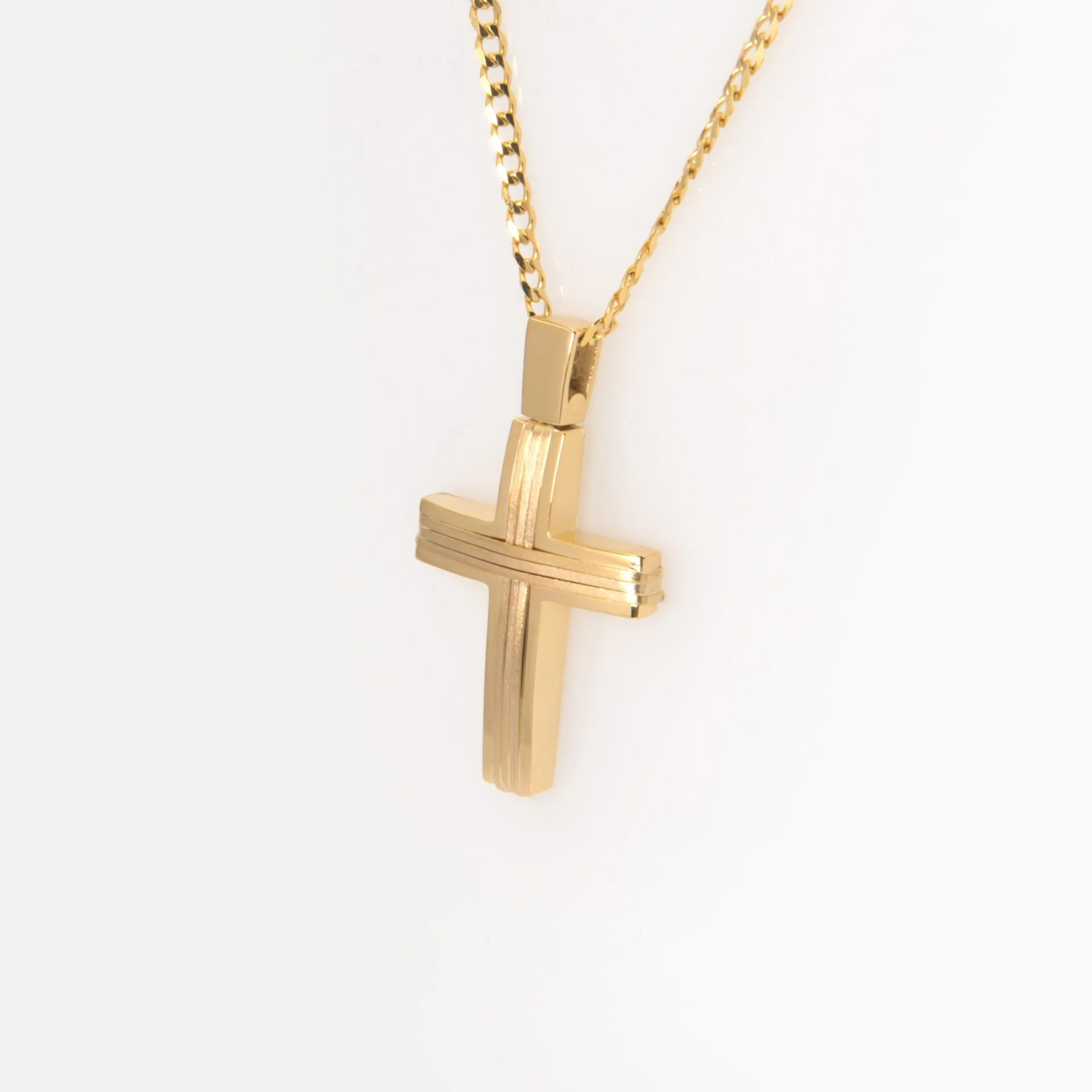 Ribbed Cross Pendant — additional product image 4 from AntEva Crafts