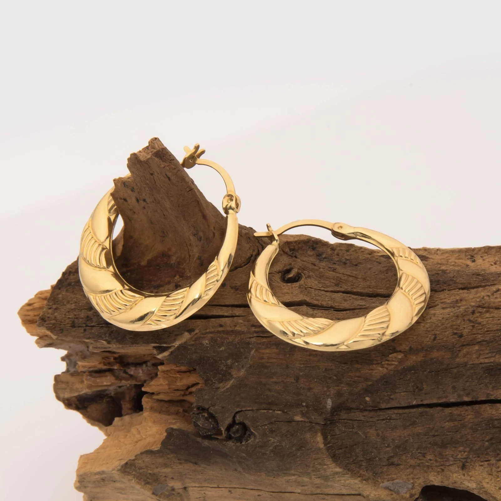 Ribbed Hoop Earrings — additional product image 7 from AntEva Crafts