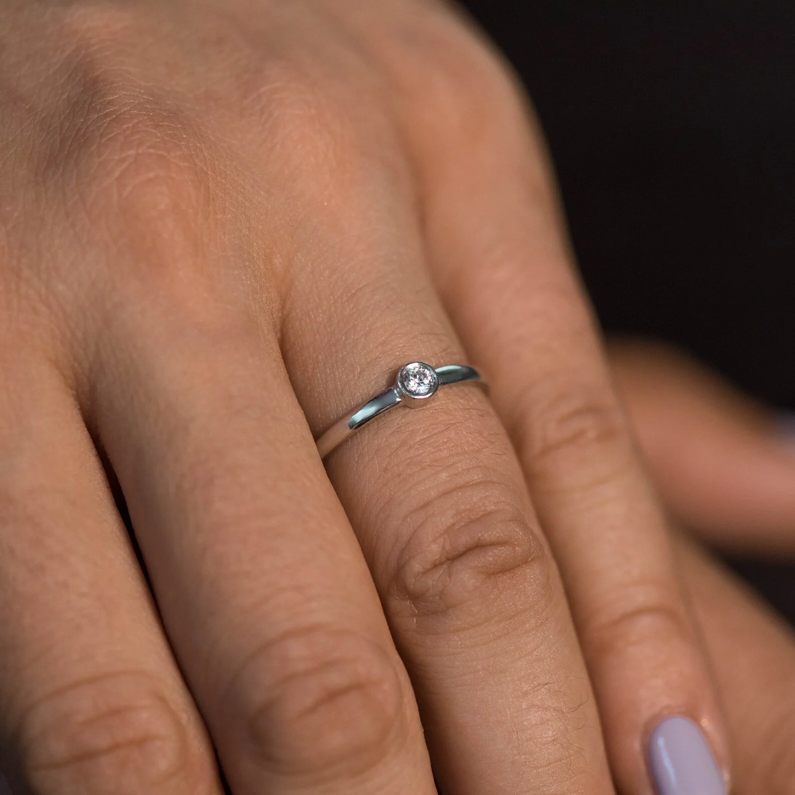 Bezel Diamond Ring — additional product image 5 from AntEva Crafts