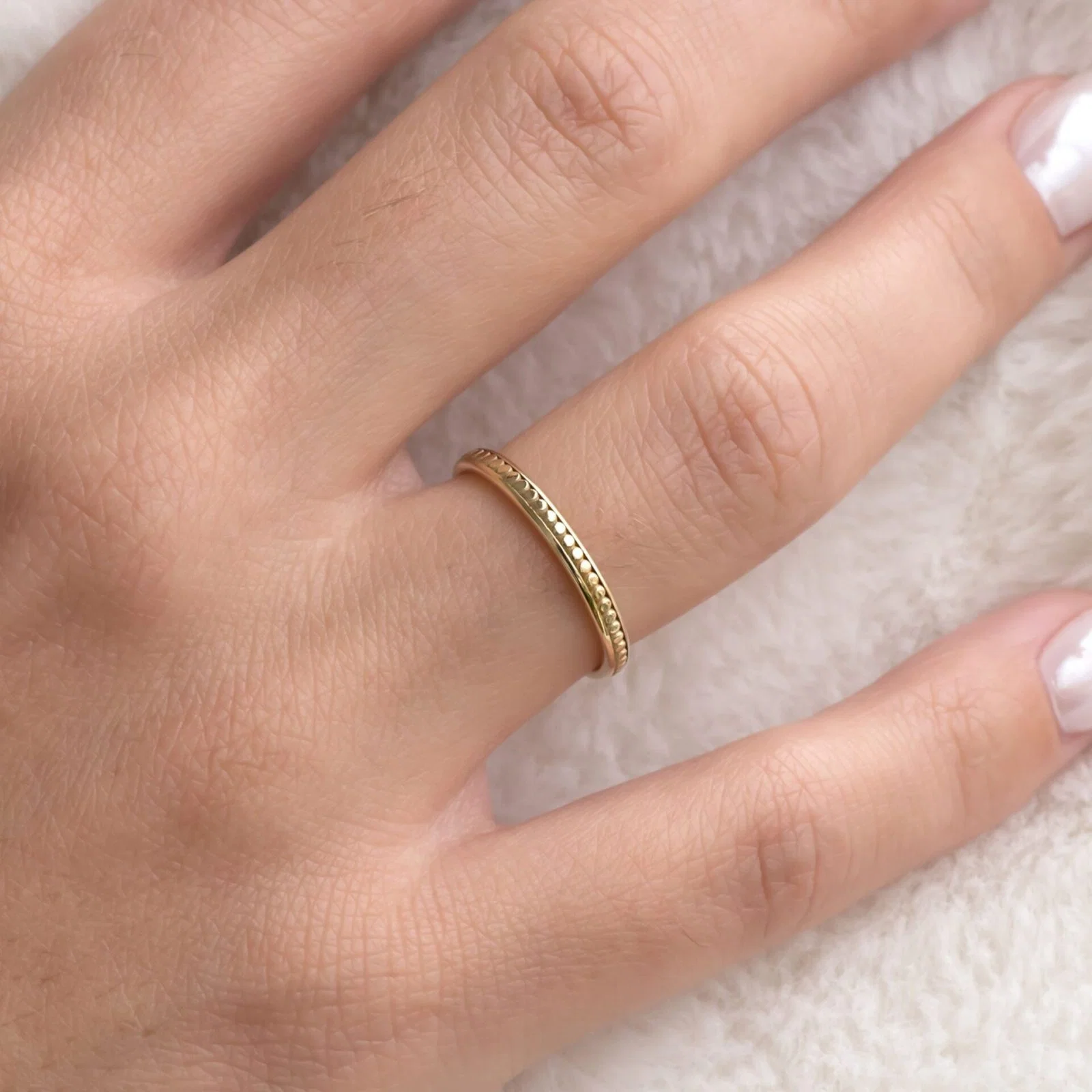 Milgrain Wedding Band — additional product image 2 from AntEva Crafts
