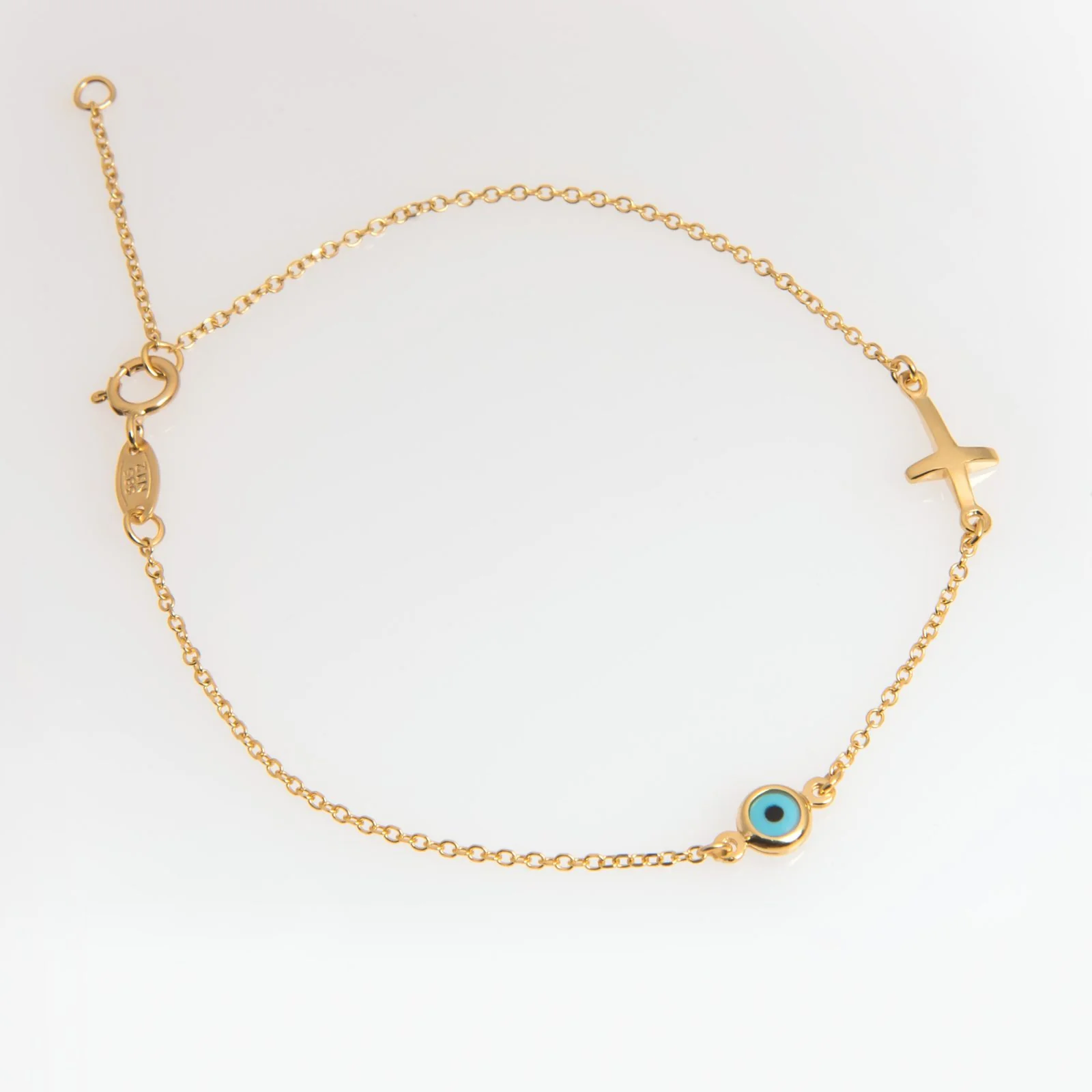 Evil Eye Cross Chain Bracelet — additional product image 2 from AntEva Crafts