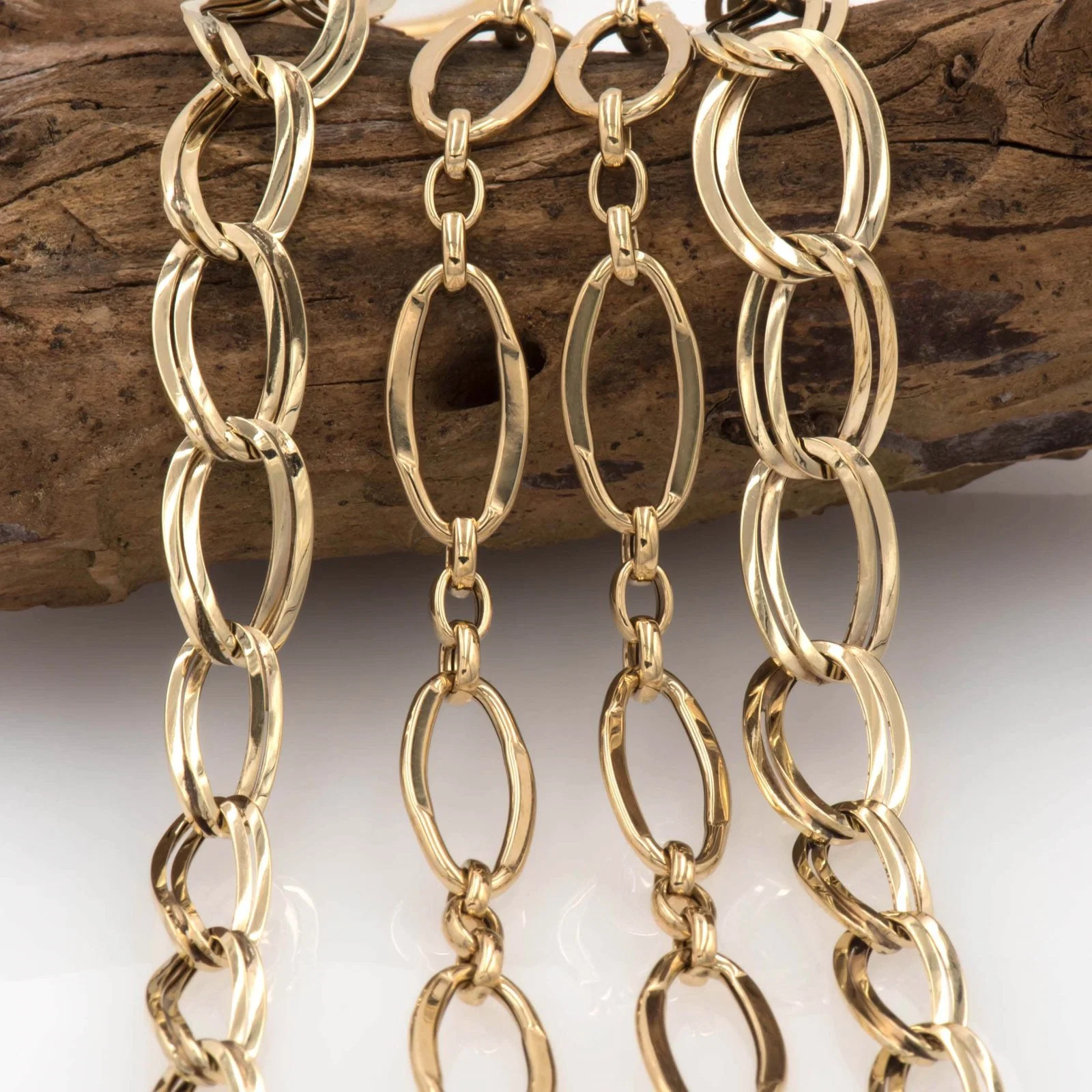 Oval Link Elongated Necklace 14k — additional product image 10 from AntEva Crafts