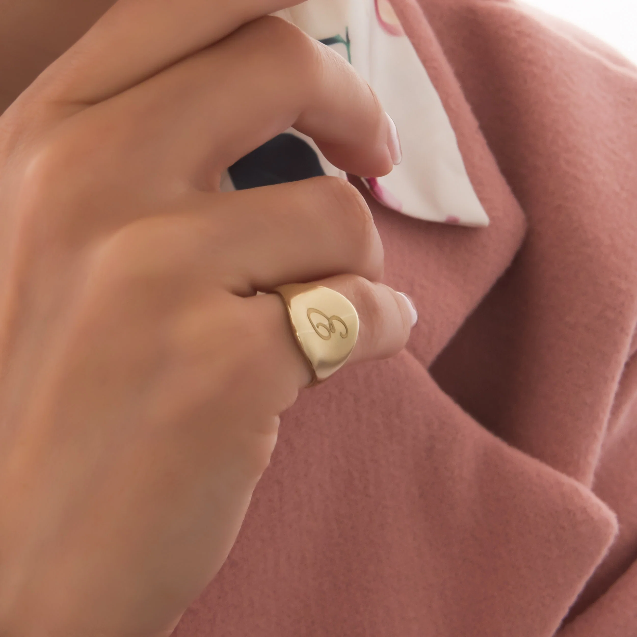 Personalized Pinky Signet Ring — additional product image 4 from AntEva Crafts