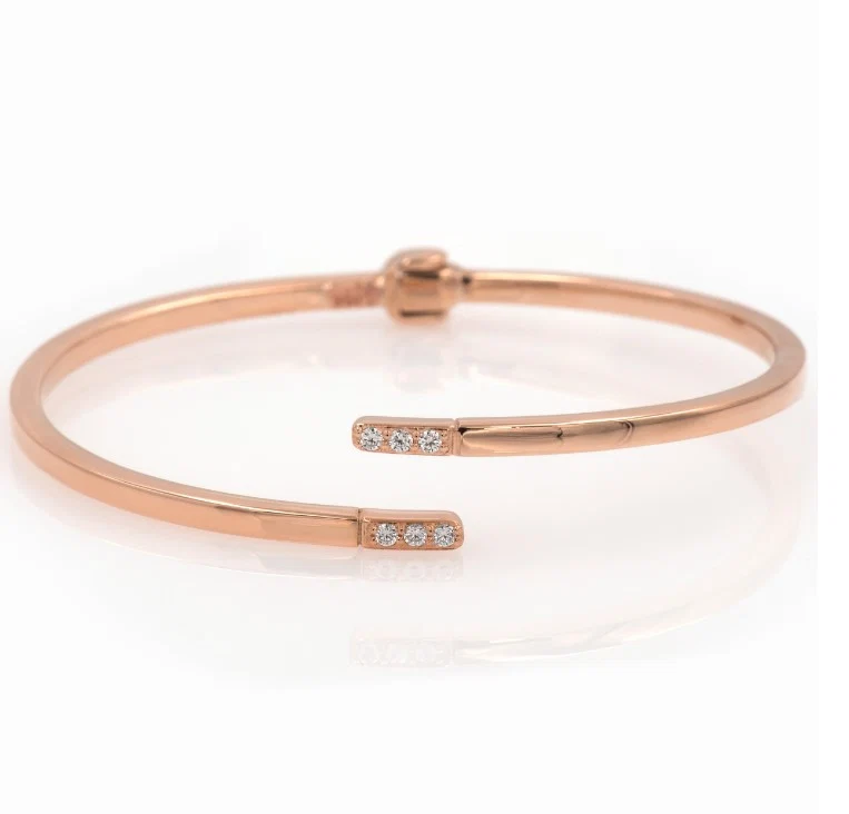 Gold Diamond Open Cuff Bracelet — additional product image 7 from AntEva Crafts