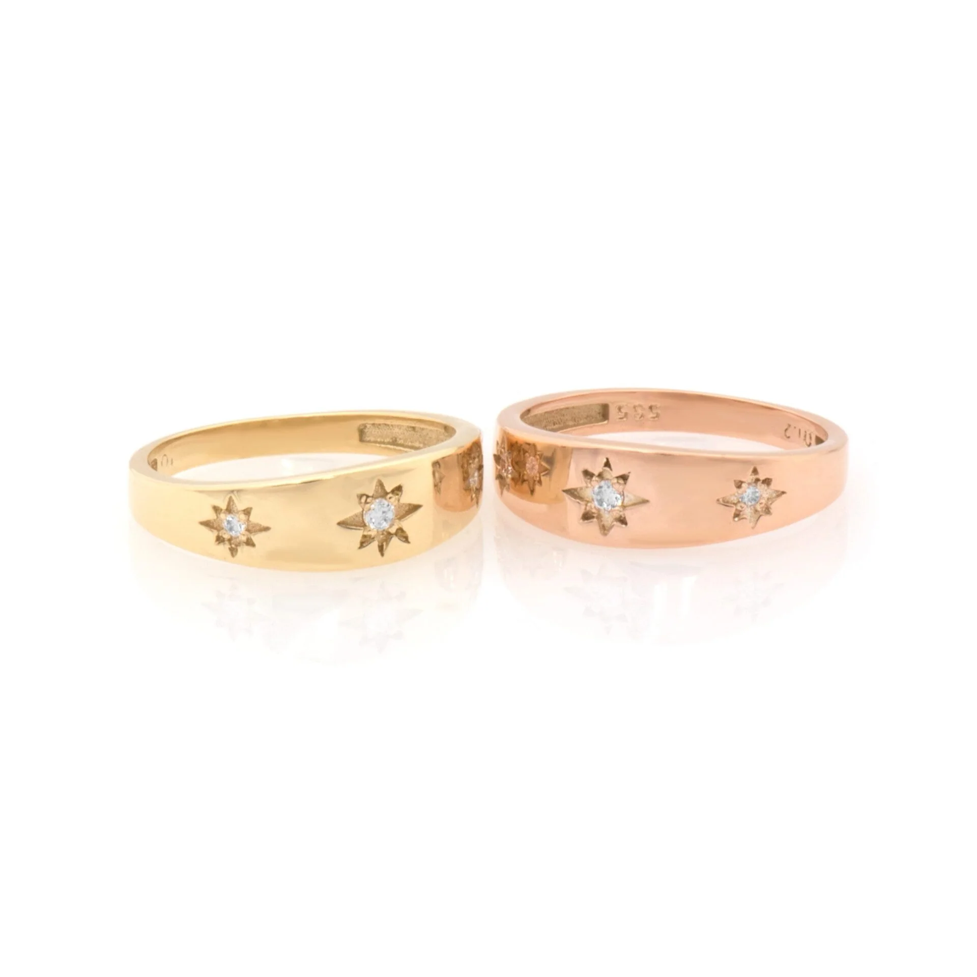 Diamond North Star Ring with 3 Diamonds — additional product image 6 from AntEva Crafts