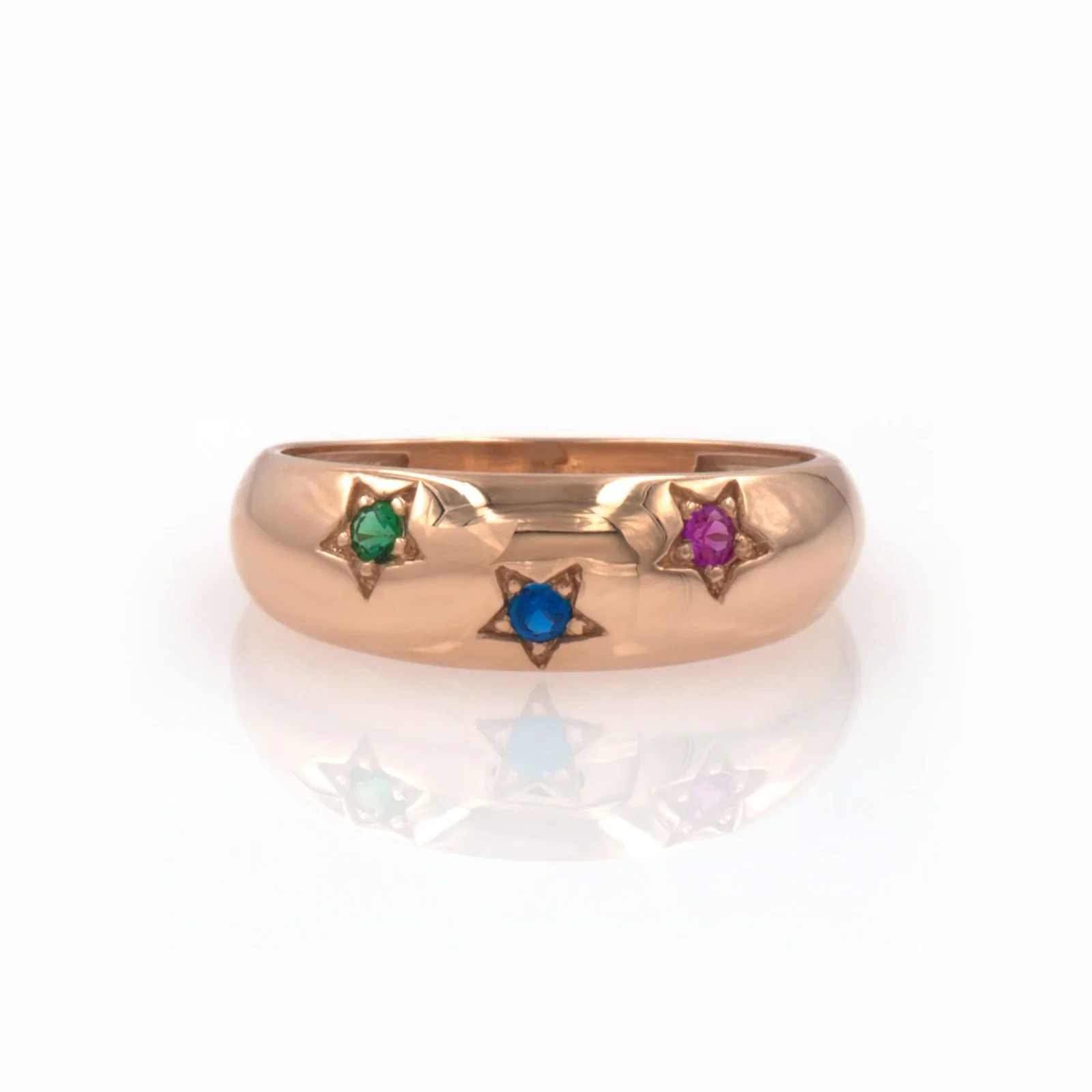North Star Birthstone Ring with 3 Gems — additional product image 6 from AntEva Crafts