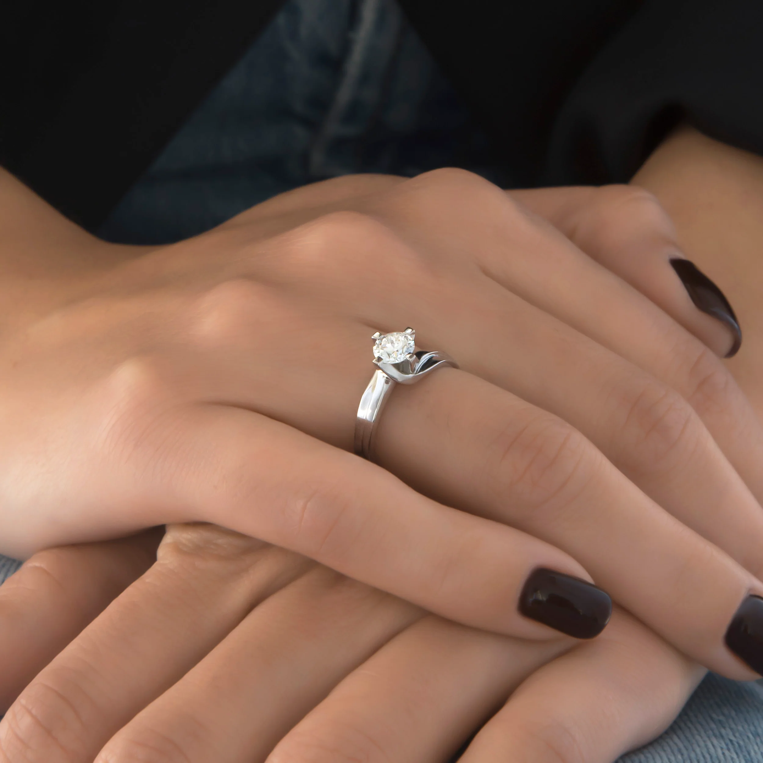 White Gold 14k Solitaire Lab Grown Diamond Ring — additional product image 2 from AntEva Crafts