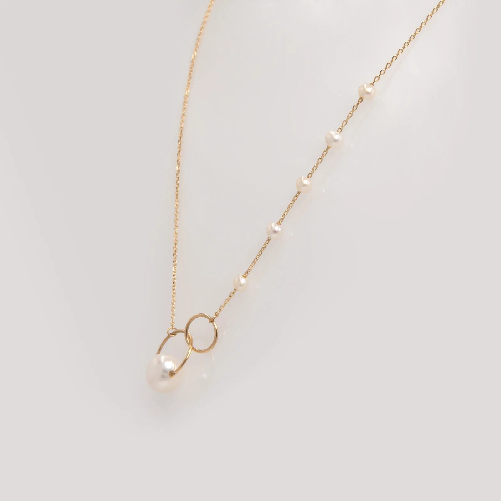 Double Circle Chain Pearl Set — additional product image 3 from AntEva Crafts