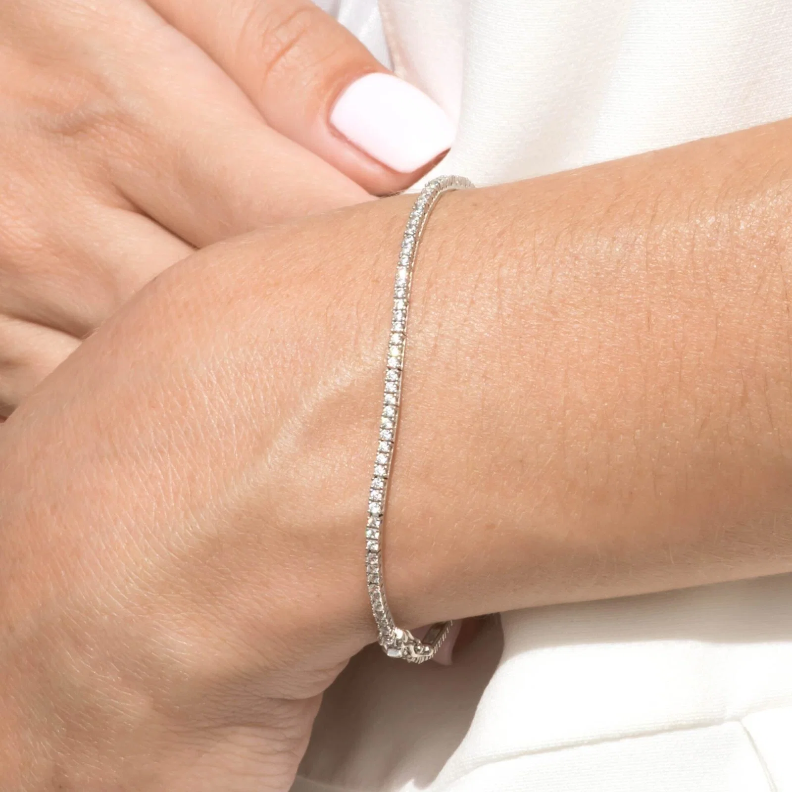 Tennis Bracelet with White CZ — additional product image 4 from AntEva Crafts