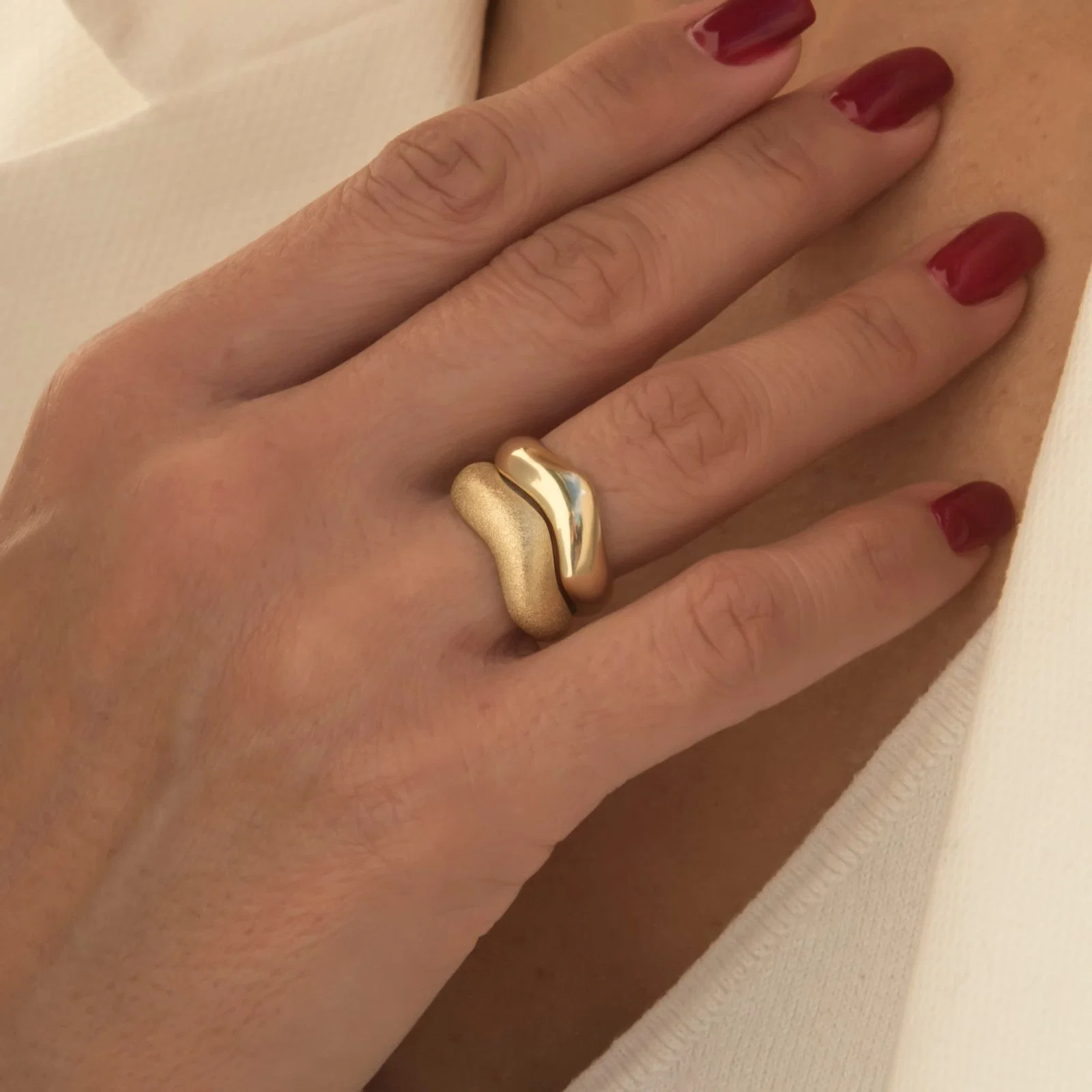 Wavy Wide Dome Ring — additional product image 3 from AntEva Crafts