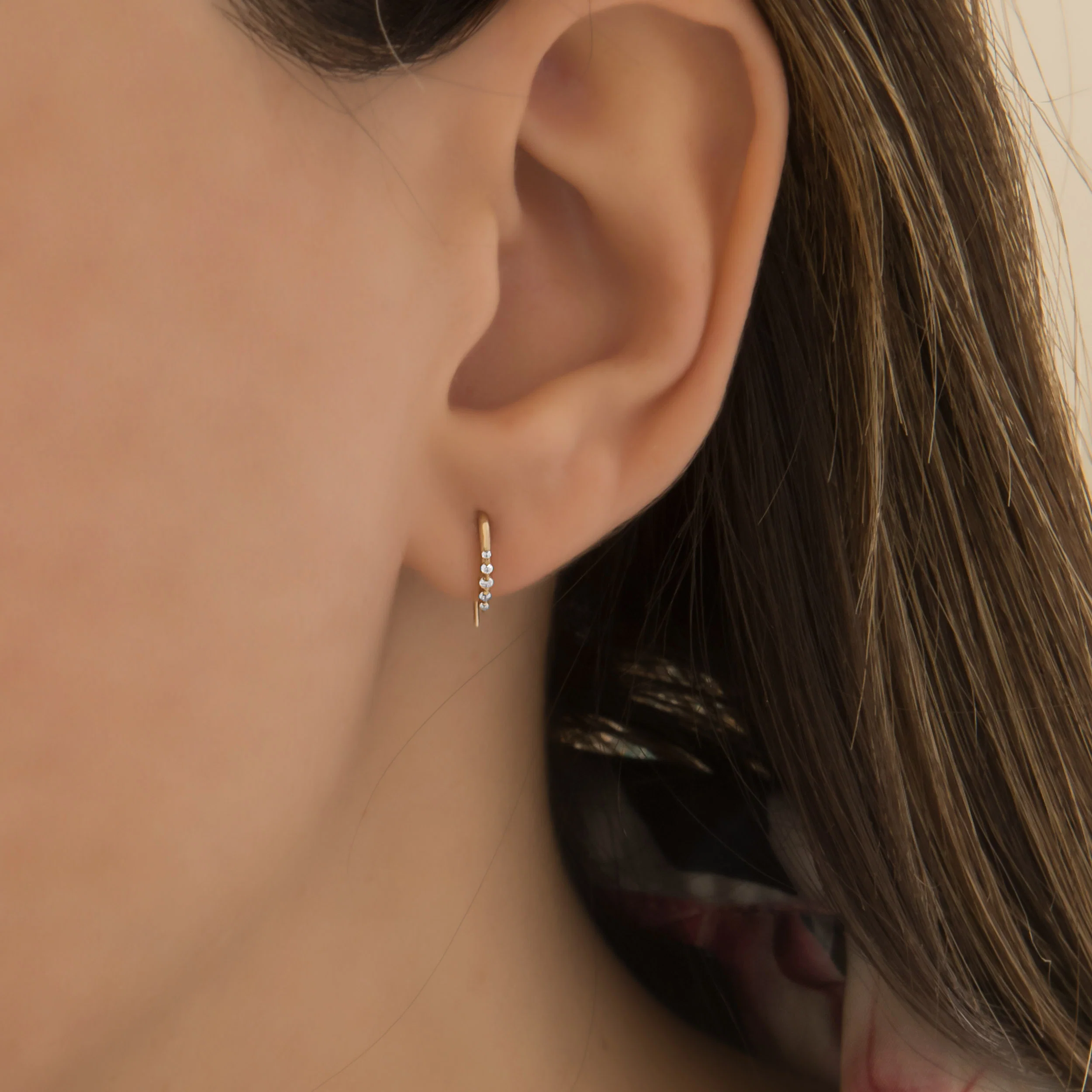 Open Arc Hoops with Gemstones — additional product image 2 from AntEva Crafts