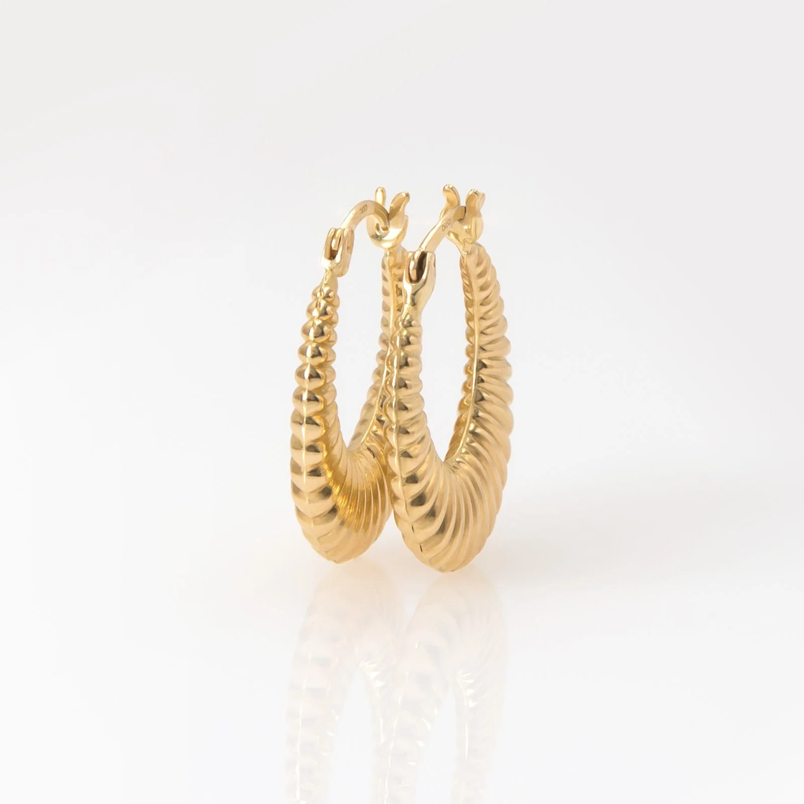 Ribbed Hoop Earrings — additional product image 5 from AntEva Crafts