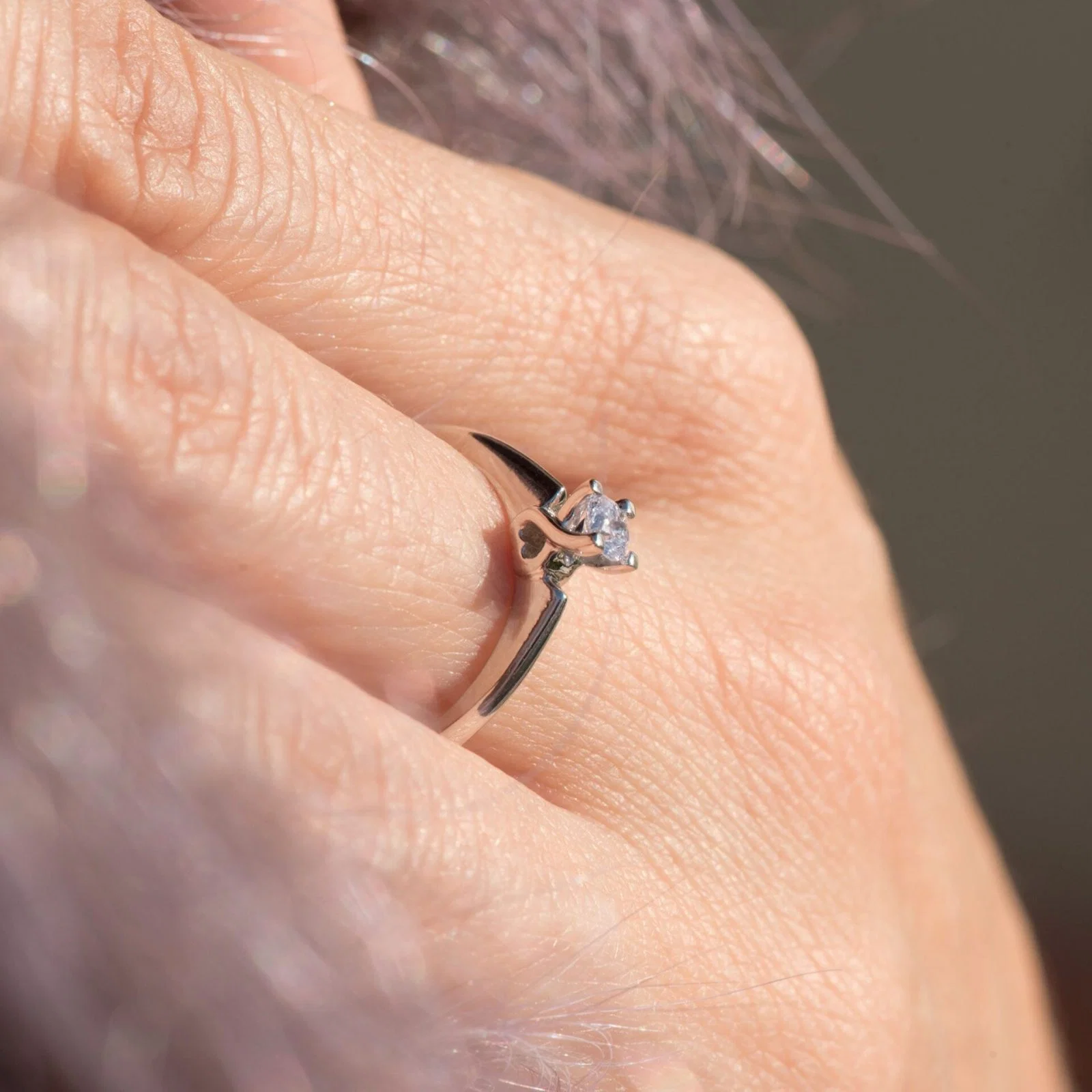 Diamond Solitaire Ring 18k — additional product image 2 from AntEva Crafts