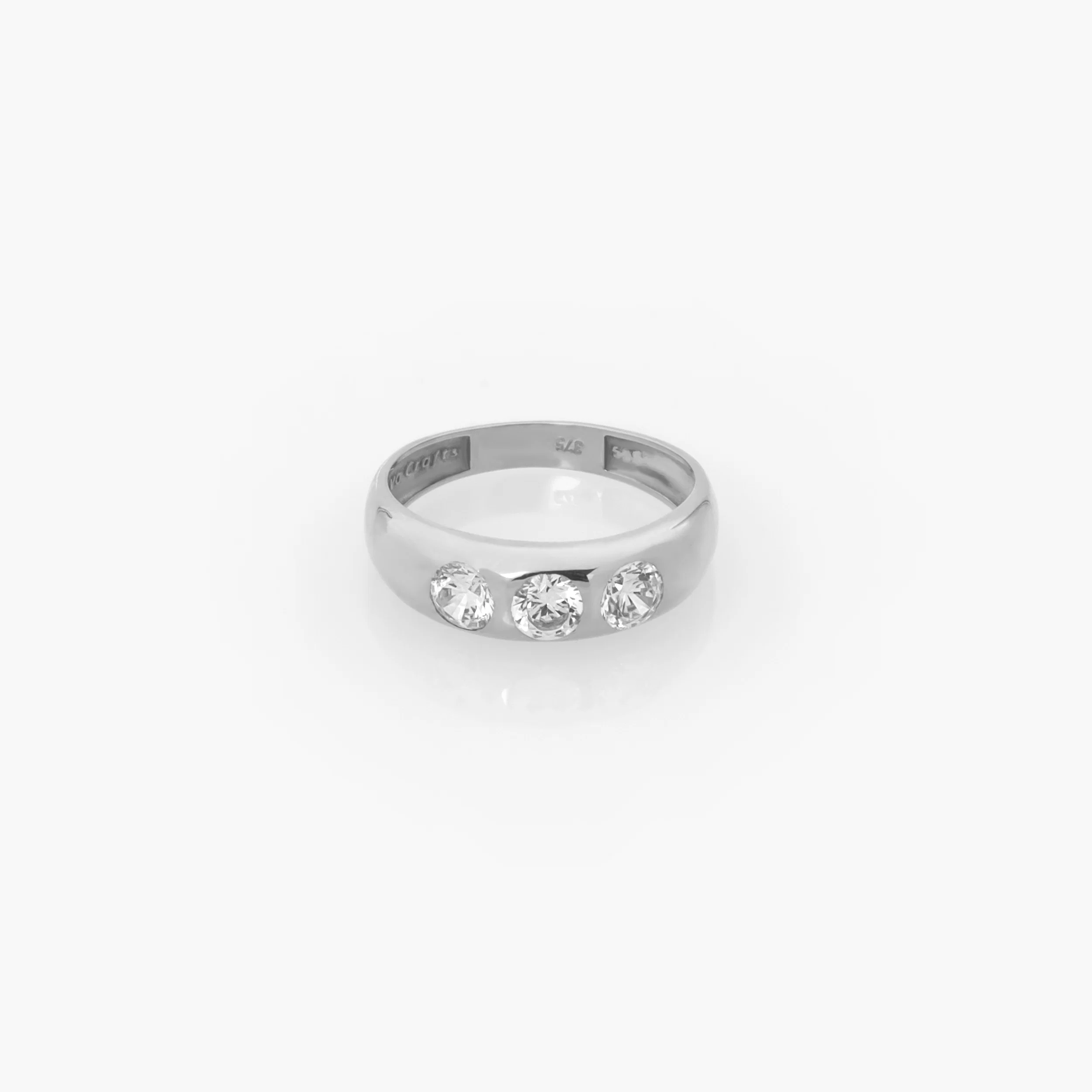 Gemstone Dome Ring with 3 White CZ — additional product image 5 from AntEva Crafts