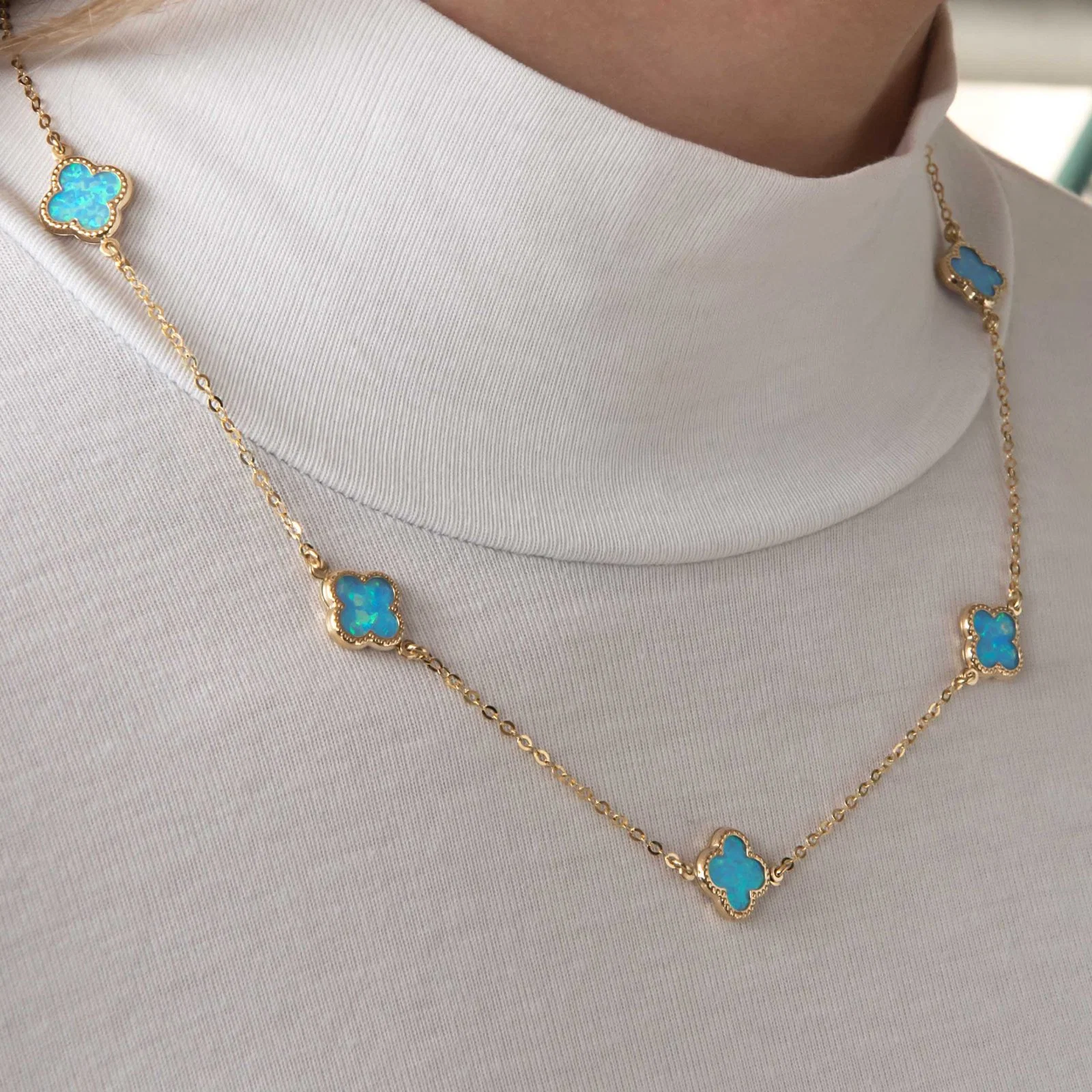 Blue Opal Four Leaf Clover Set — additional product image 5 from AntEva Crafts