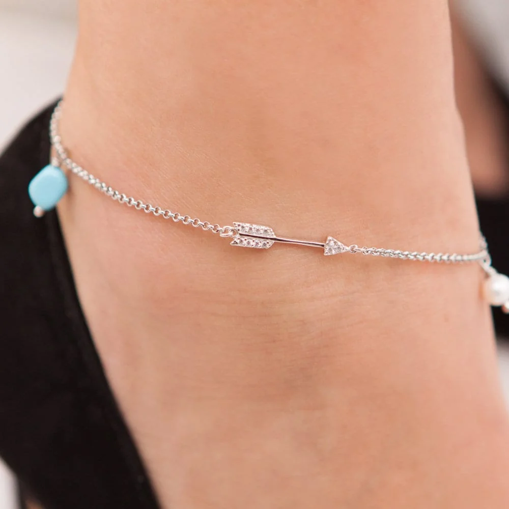 Sterling Silver Arrow Anklet — additional product image 2 from AntEva Crafts