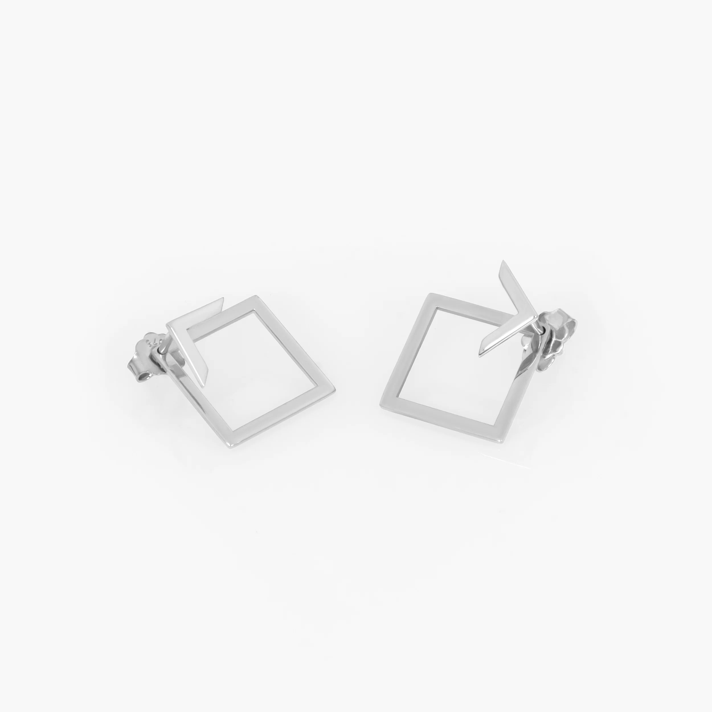 Gold Rhombus Ear Jacket Studs — additional product image 4 from AntEva Crafts