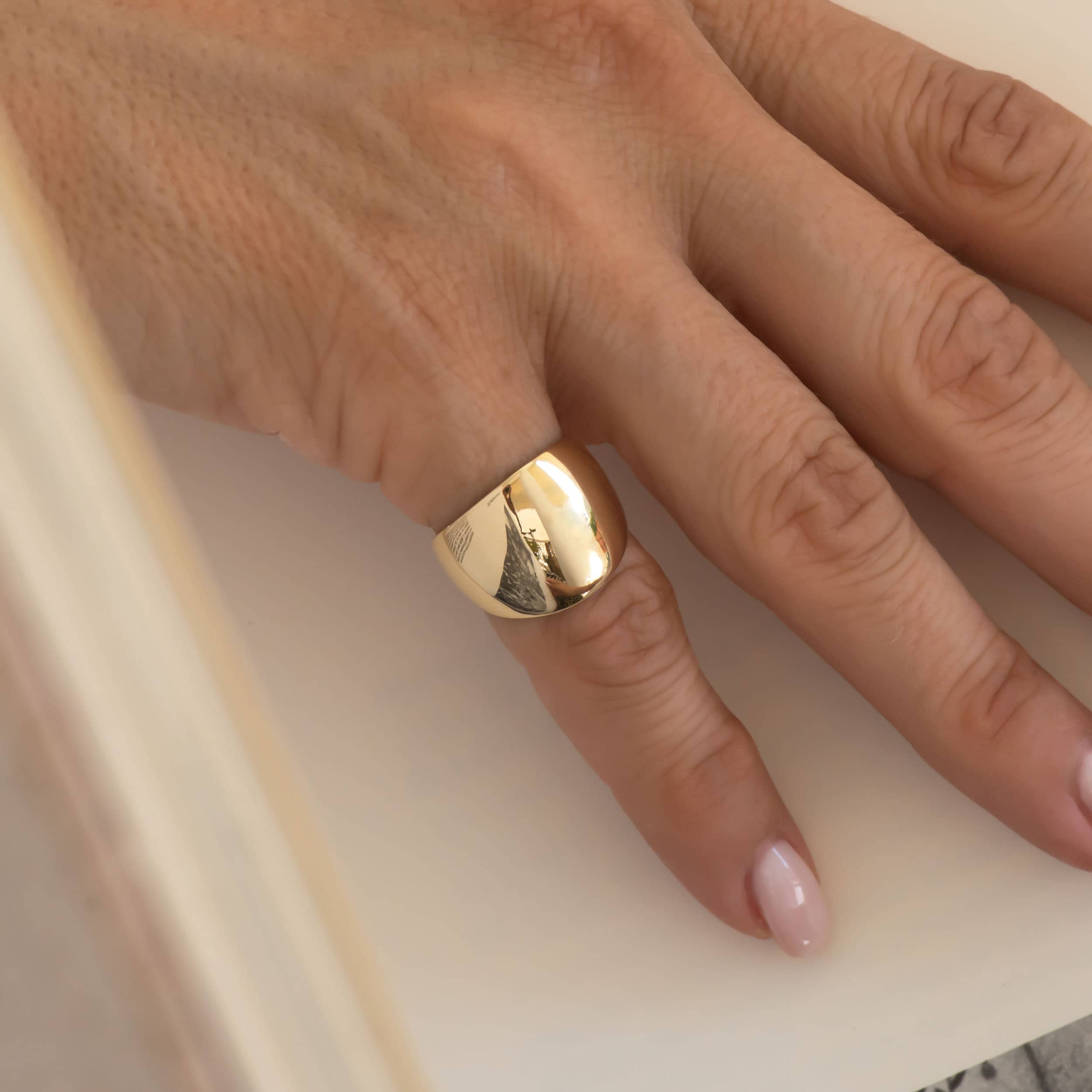Wide Dome 14k Gold Vermeil Ring — additional product image 5 from AntEva Crafts