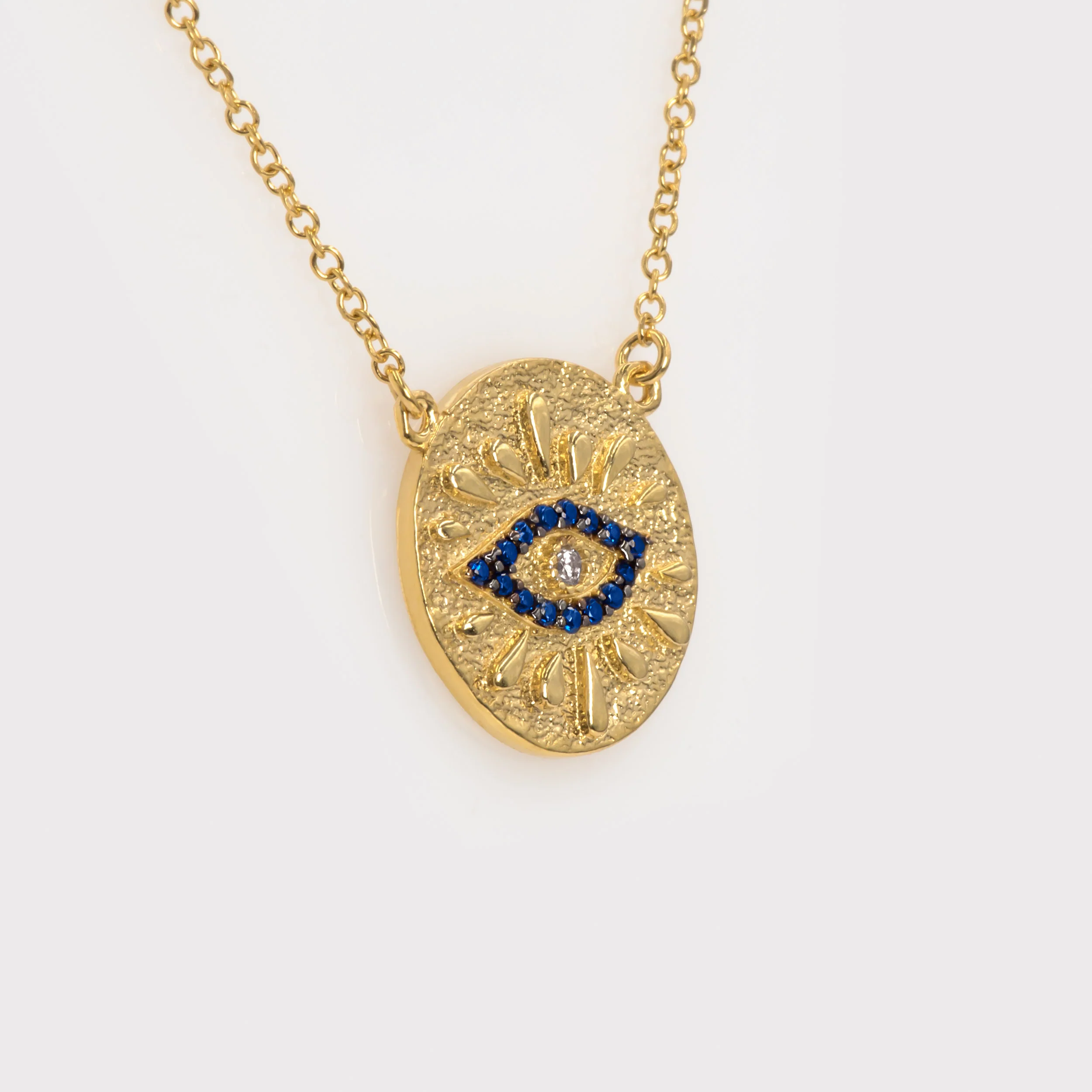 Evil Eye Matte Circle Necklace — additional product image 5 from AntEva Crafts