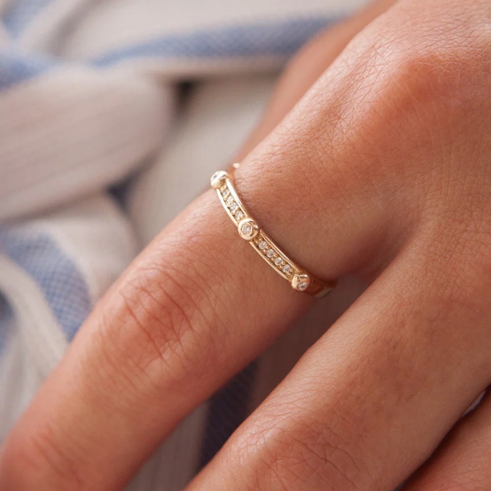 Half Eternity Diamond Ring — additional product image 2 from AntEva Crafts