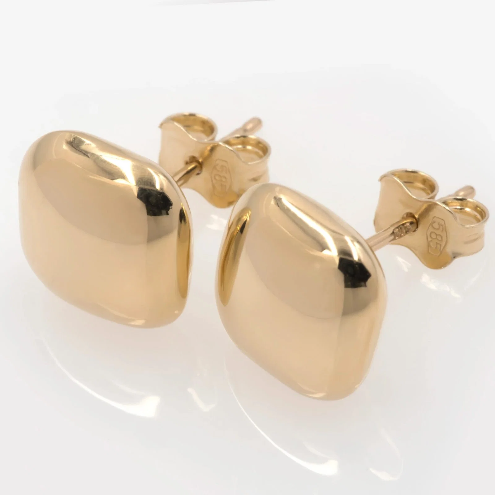 14k Yellow Gold Geometry Stud Earrings — additional product image 3 from AntEva Crafts