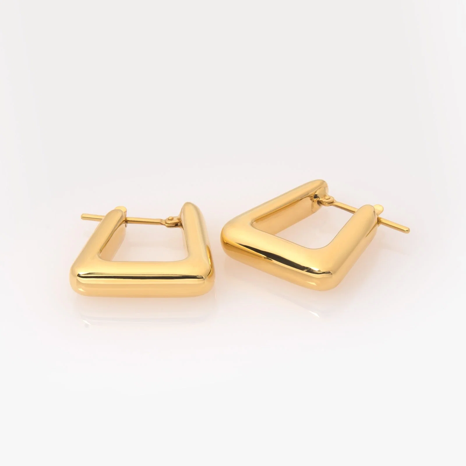Square Hoop Gold Earrings — additional product image 3 from AntEva Crafts