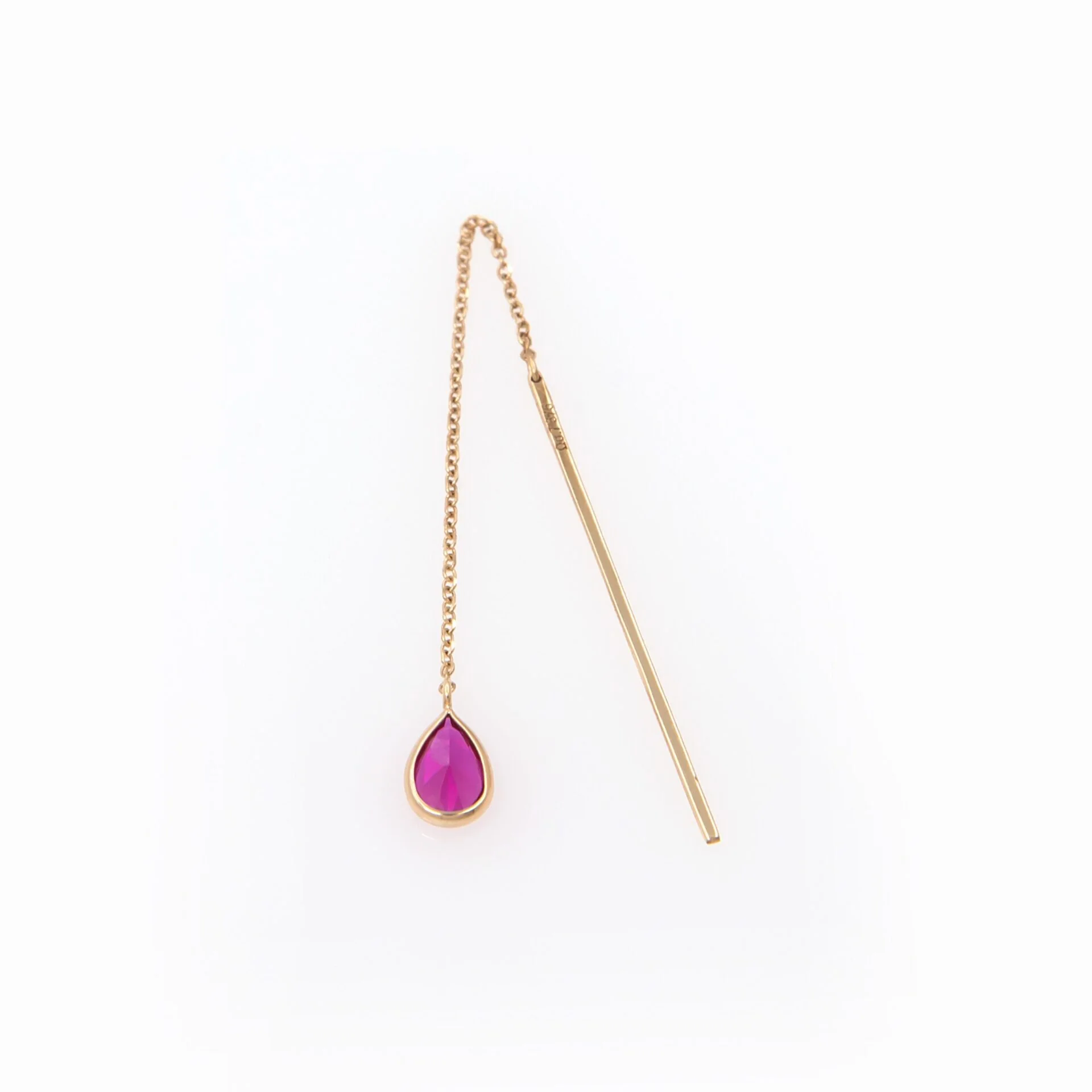 Chain Hanging Bar Earrings with Coloured CZ — additional product image 4 from AntEva Crafts