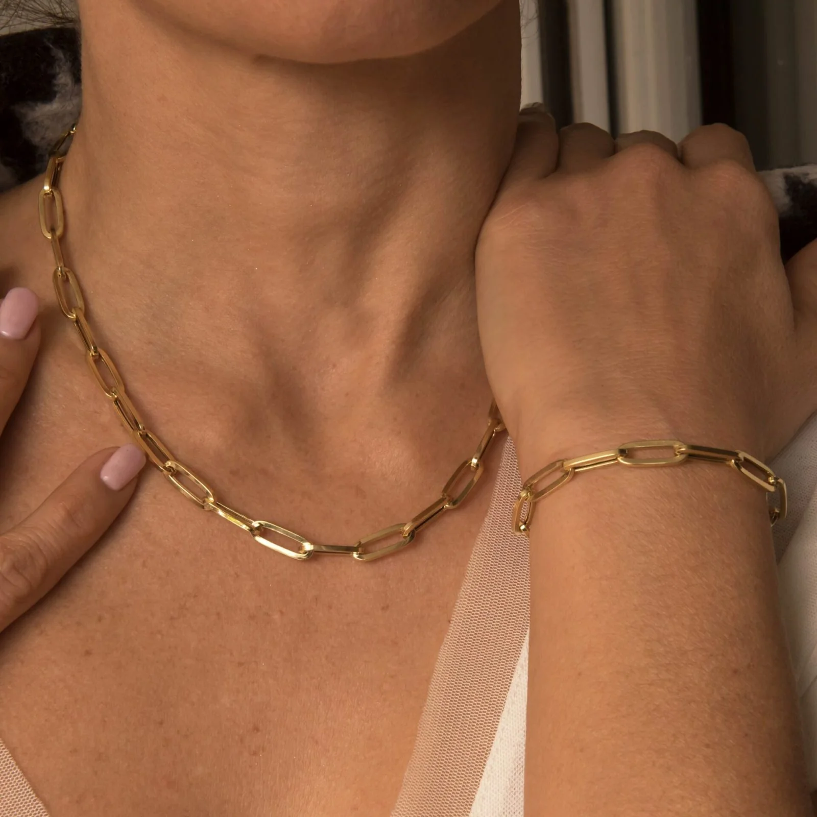 Oval Link Elongated Bracelet — additional product image 6 from AntEva Crafts
