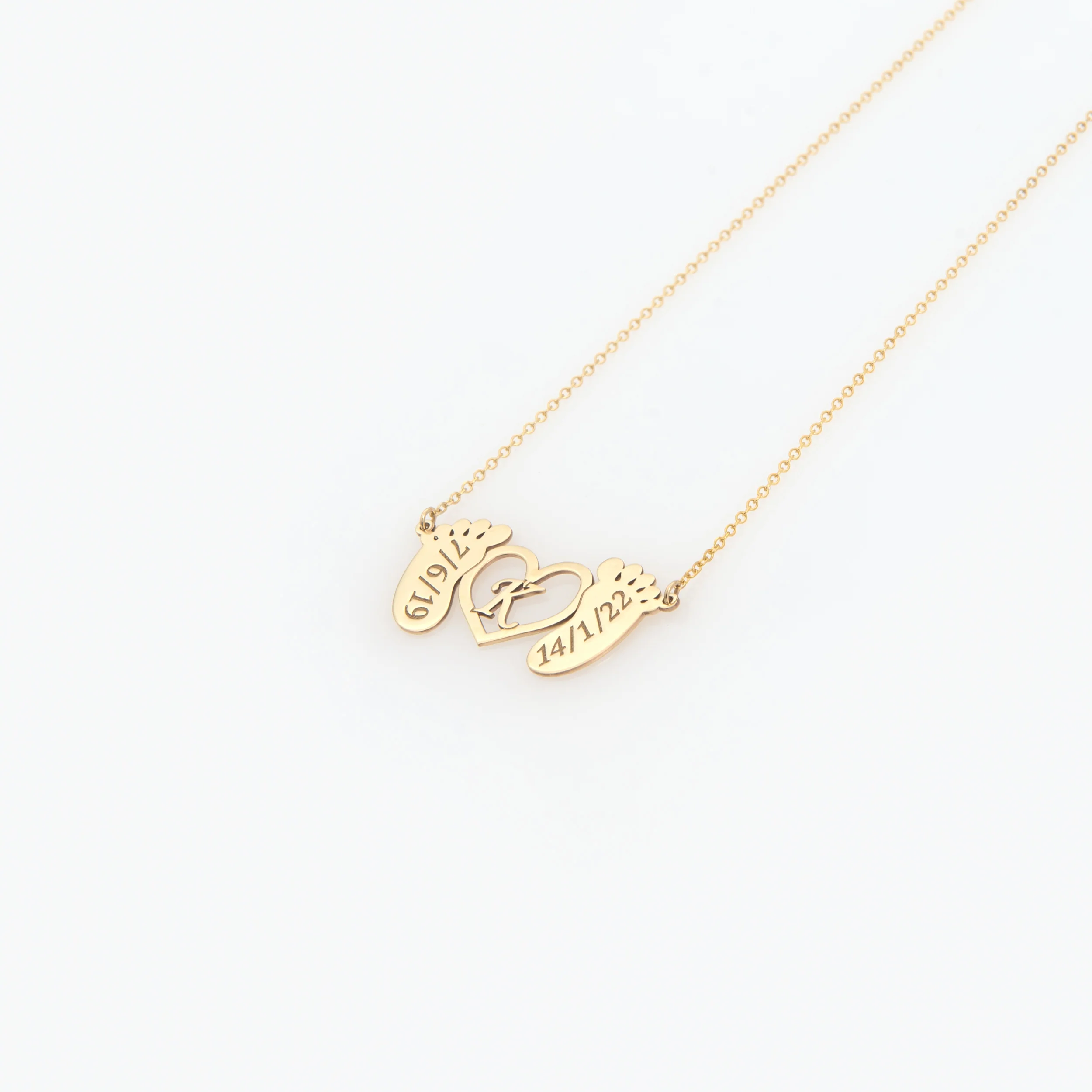 Personalized Baby Footprint Necklace